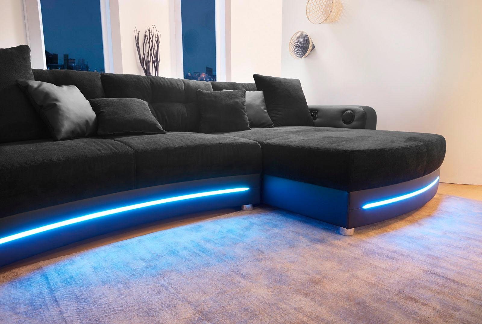 Jockenhöfer Gruppe Hoekbank Laredo inclusief rgb-ledverlichting en bluetooth-geluidssysteem