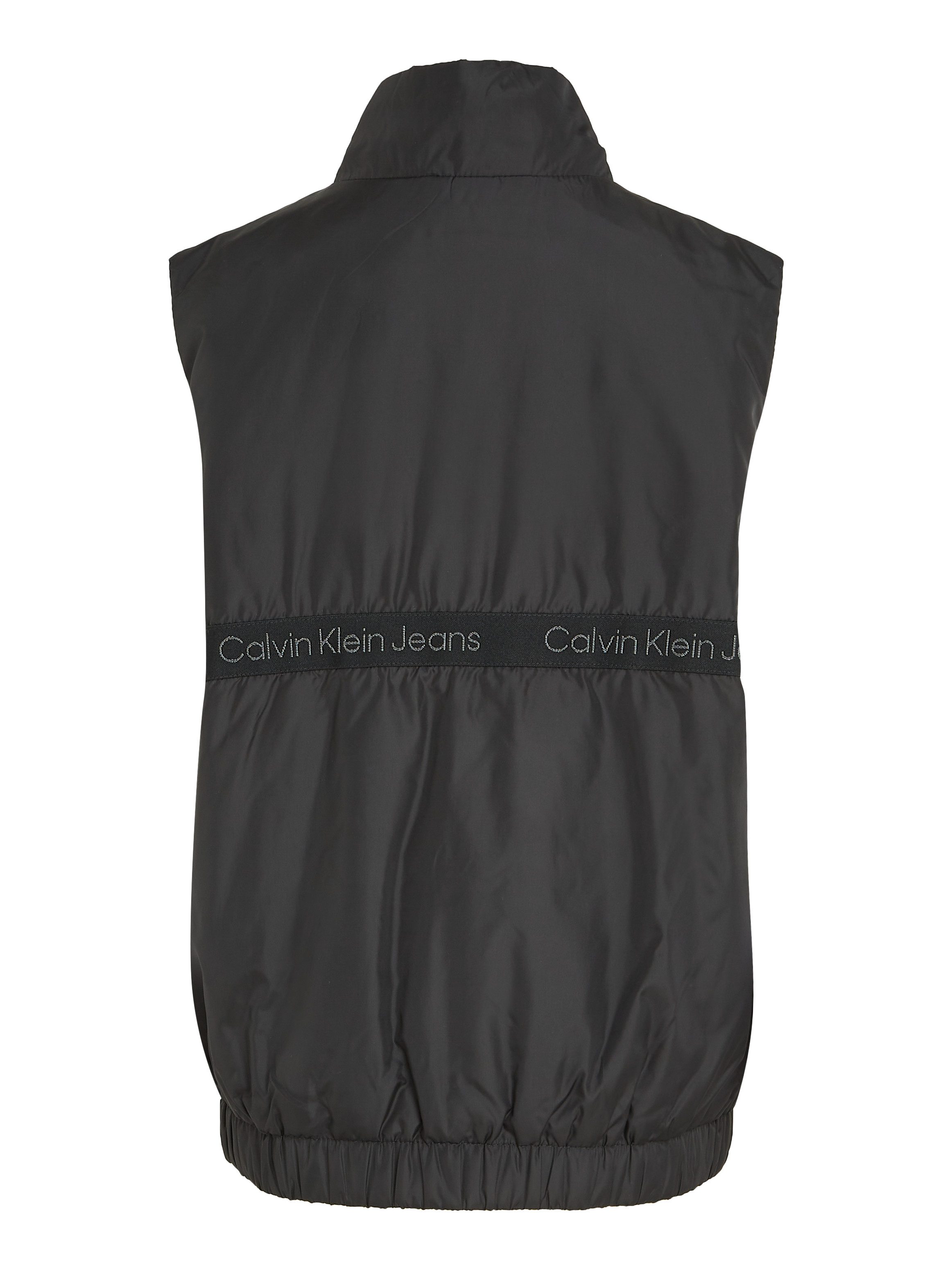 Calvin Klein Korte bodywarmer BOXY LIGHT PADDED TAPE VEST voor kinderen tot 16 jaar met merklabel