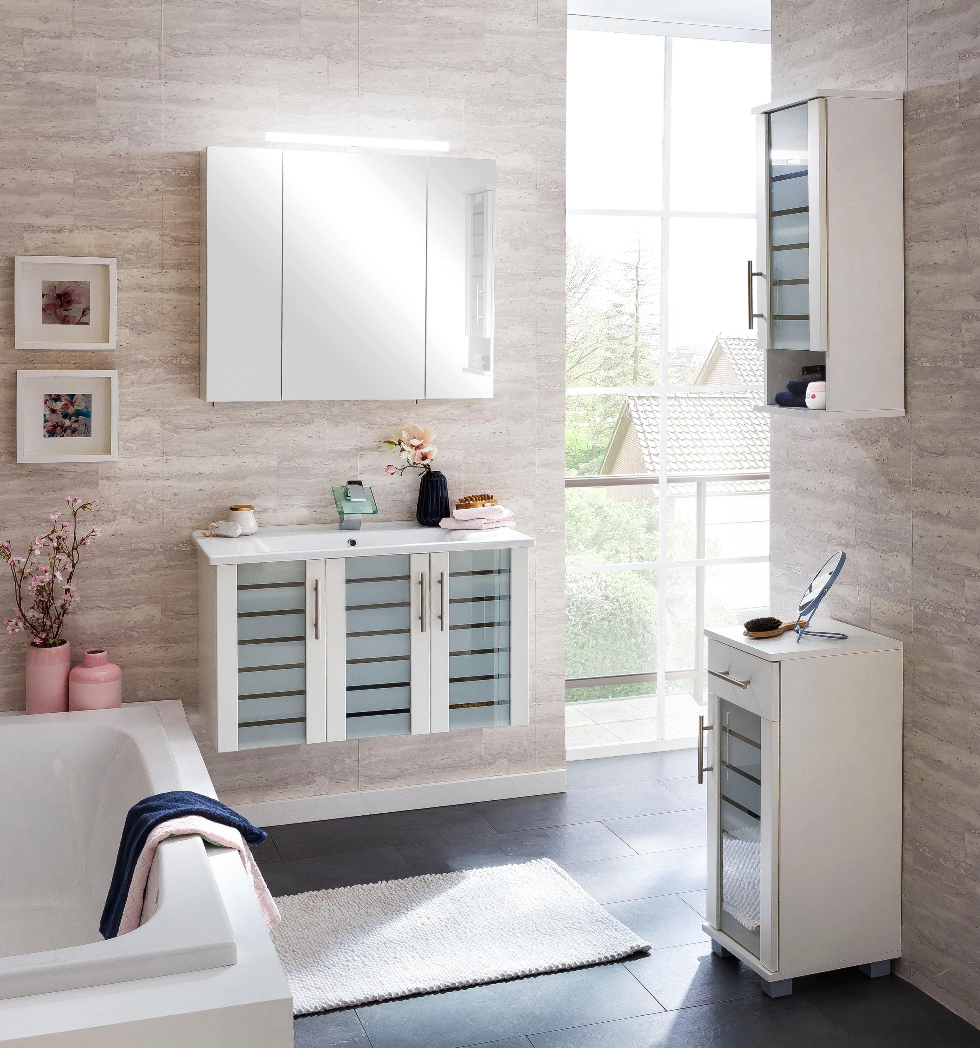 Schildmeyer Hangend kastje Nikosia Breedte 30 cm, met glasdeur, hoogwaardige MDF-fronten, metalen greep