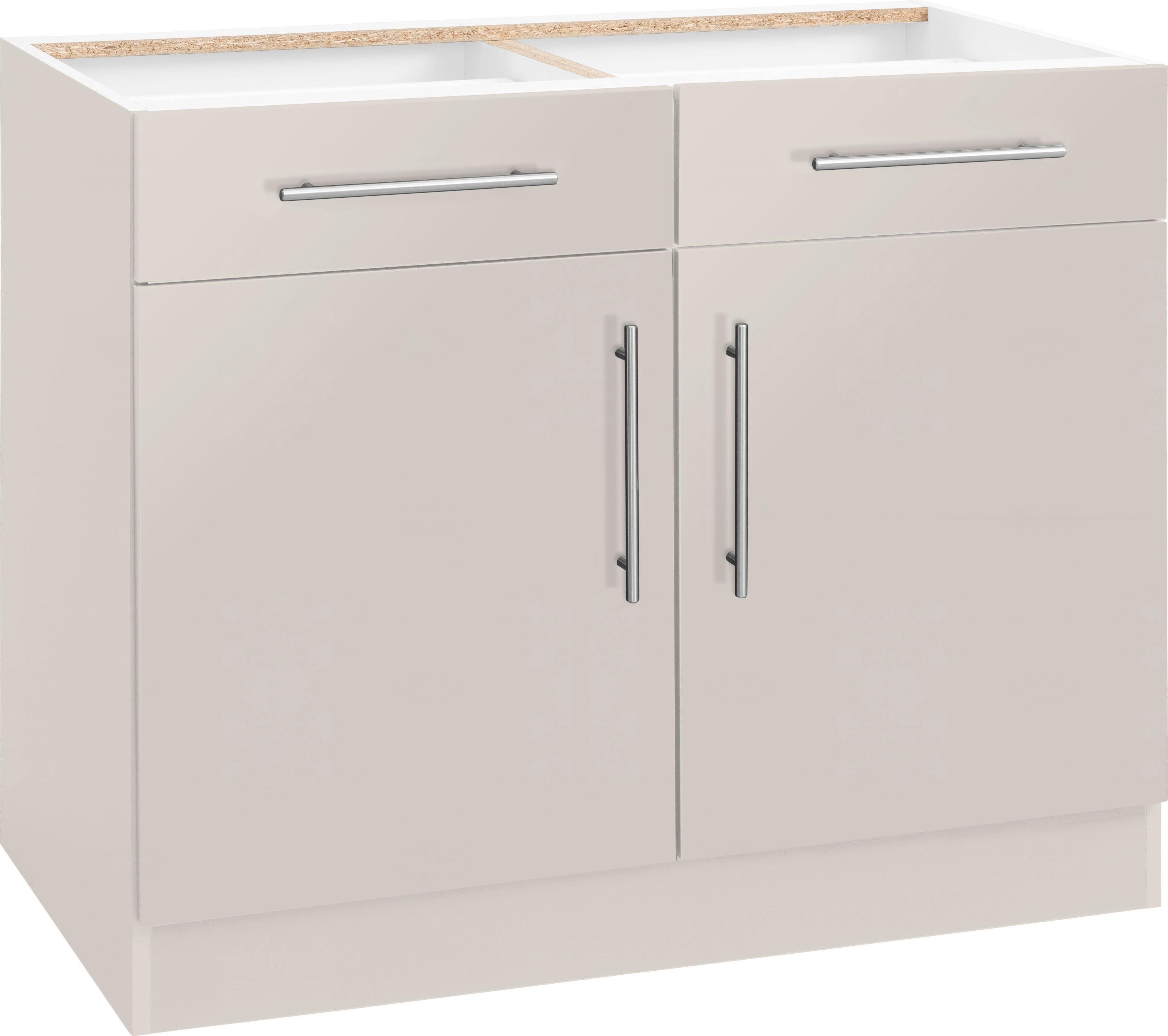 wiho Küchen Onderkast Cali 100 cm breed, zonder werkblad onderkasten beige