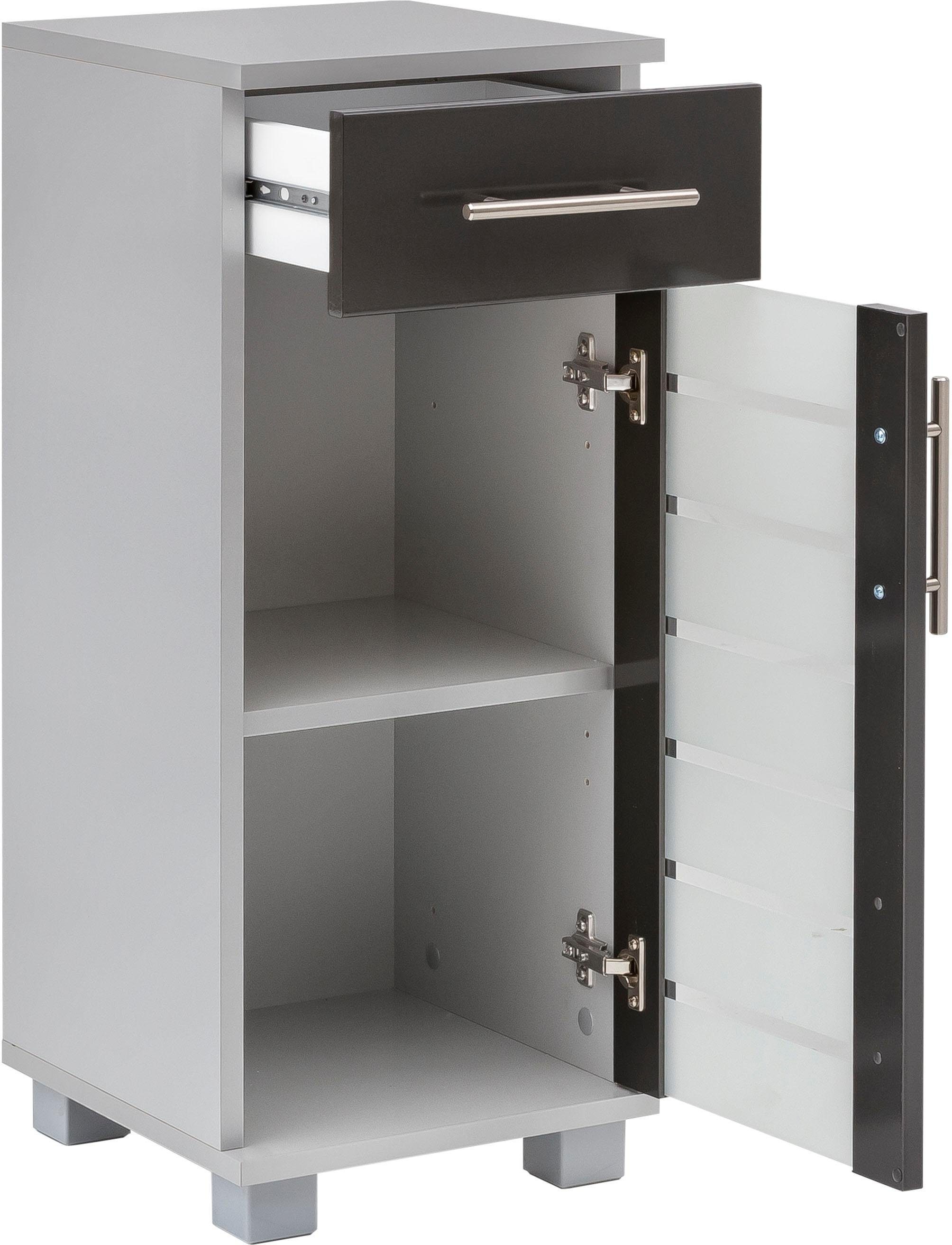 Schildmeyer Onderkast Nikosia Breedte 30 cm, met glasdeur, 1 lade, mdf-fronten, metalen grepen