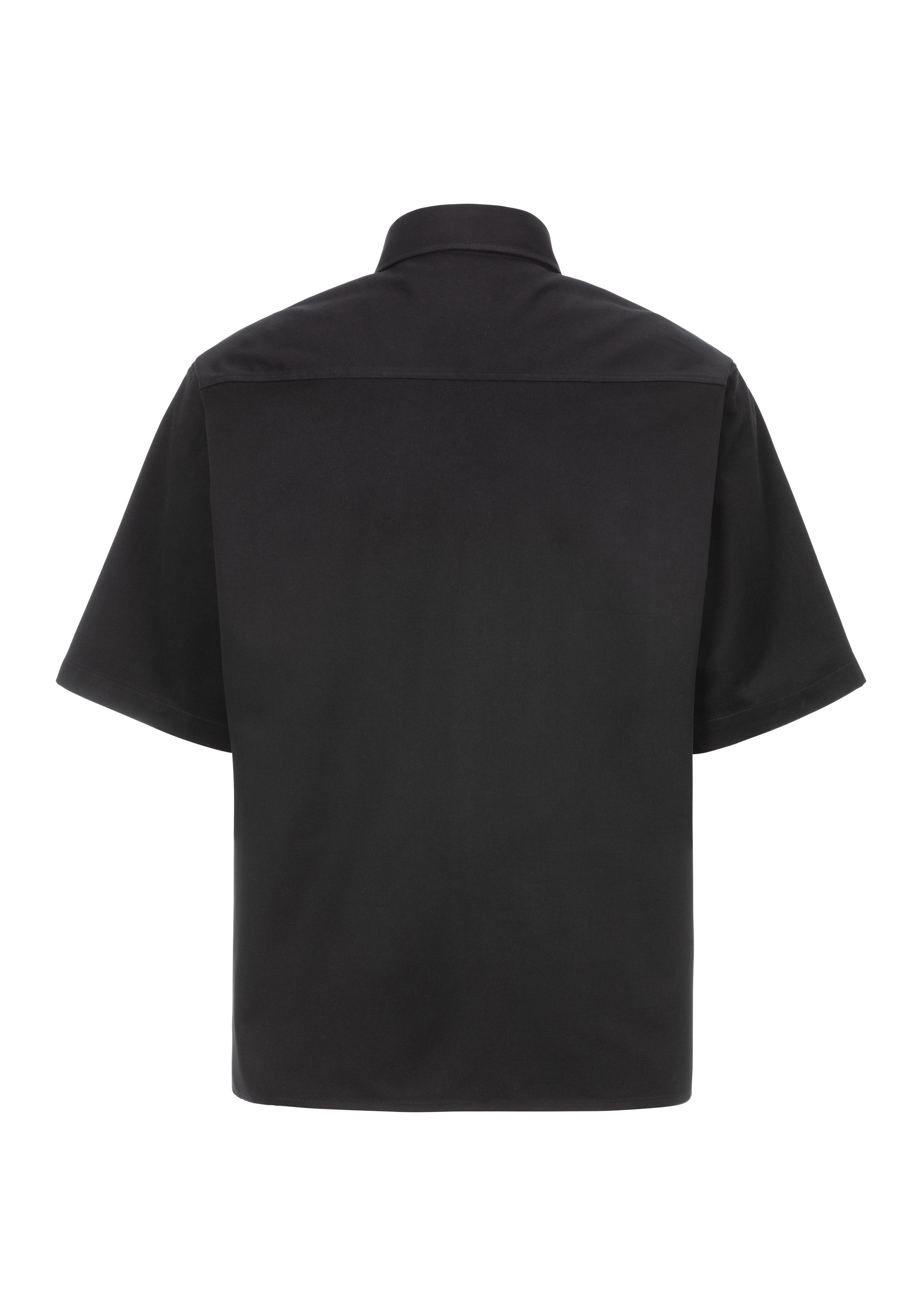 HUGO Blue Overhemd met korte mouwen Ekyno met contrasterend logo-badge op de borst