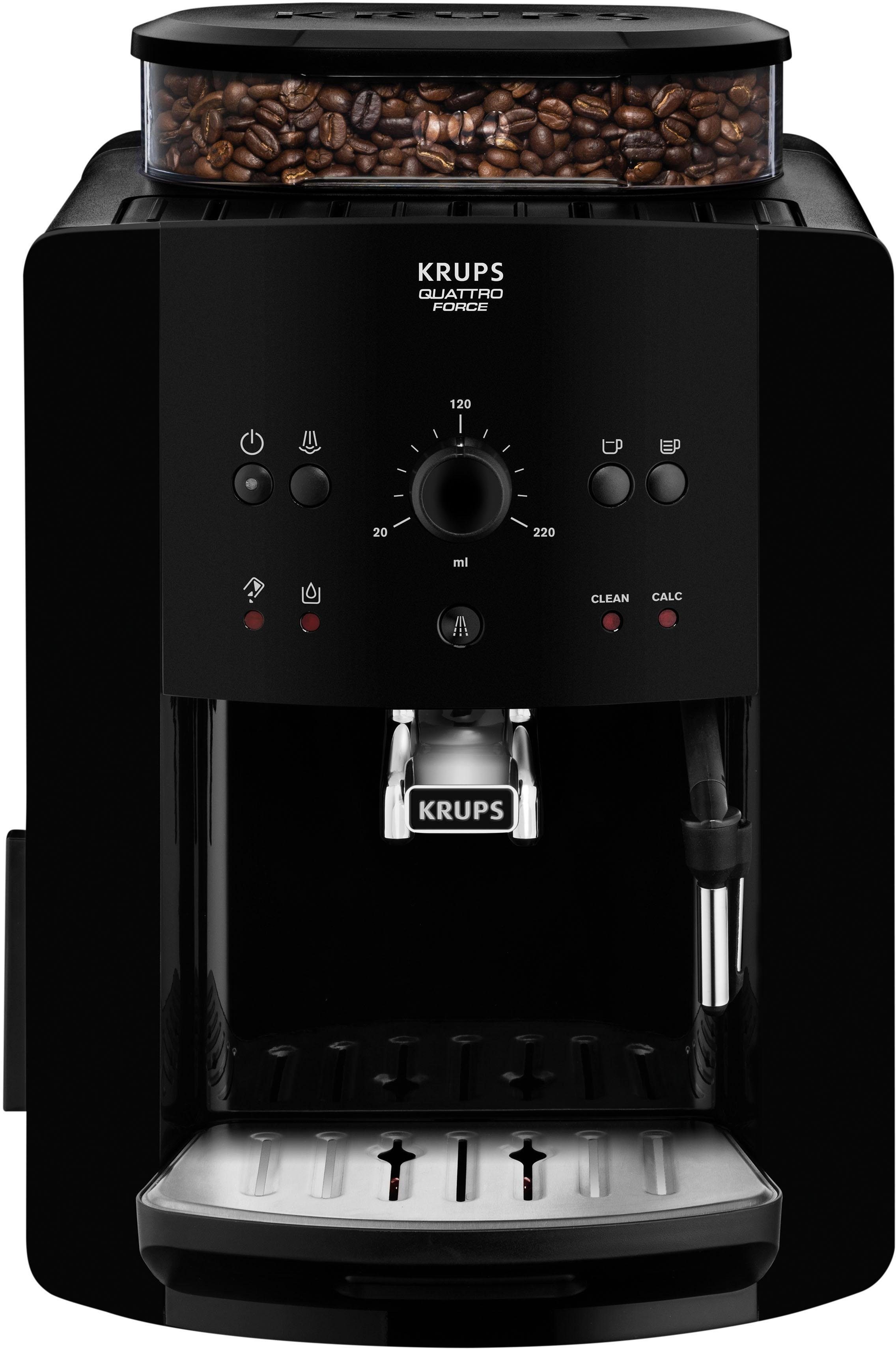 Krups Volautomatisch koffiezetapparaat EA8110 Arabica Quattro Force, 1450 w, watertankcapaciteit: 1,8 liter, pompdruk: 15 bar