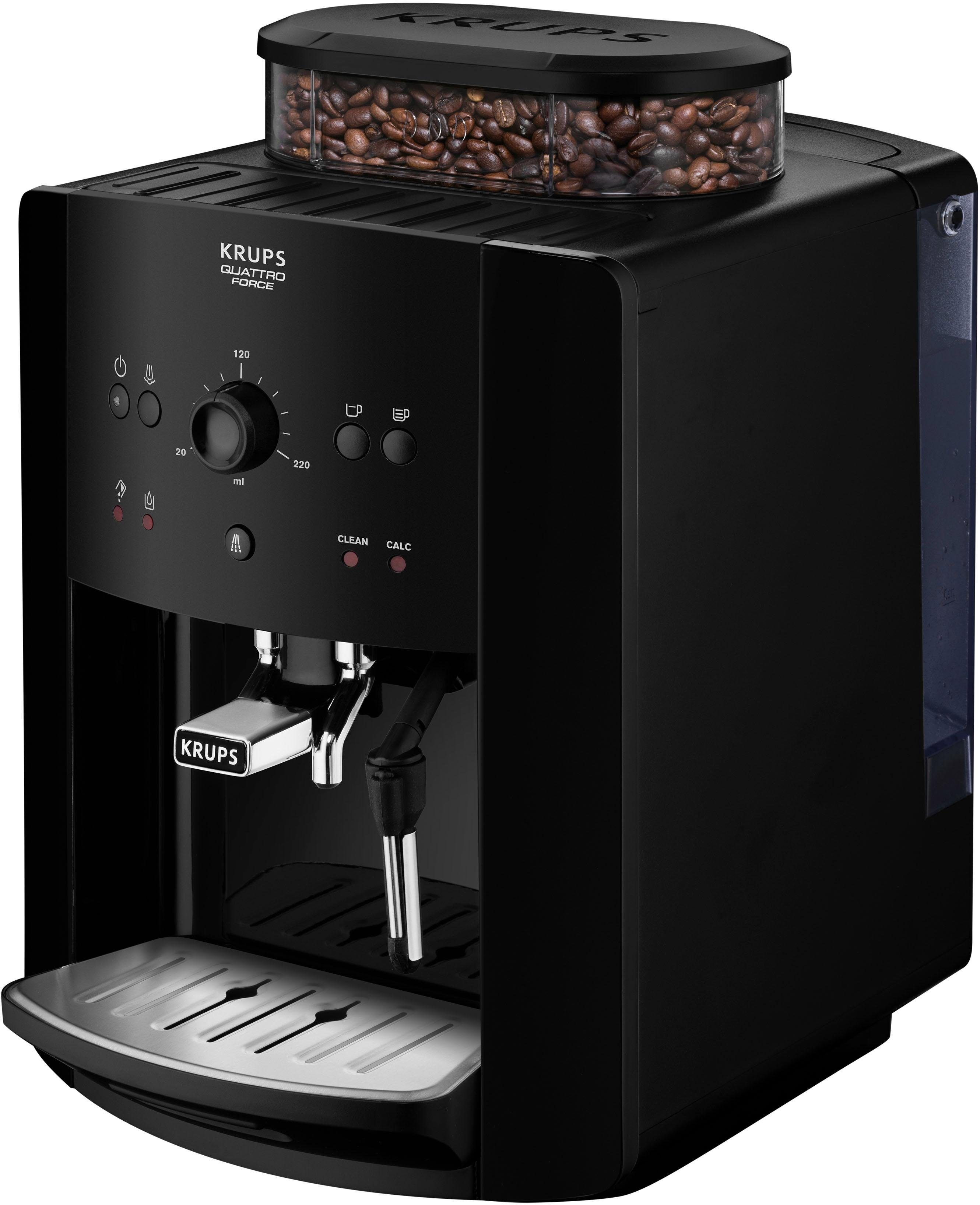 Krups Volautomatisch koffiezetapparaat EA8110 Arabica Quattro Force, 1450 w, watertankcapaciteit: 1,8 liter, pompdruk: 15 bar