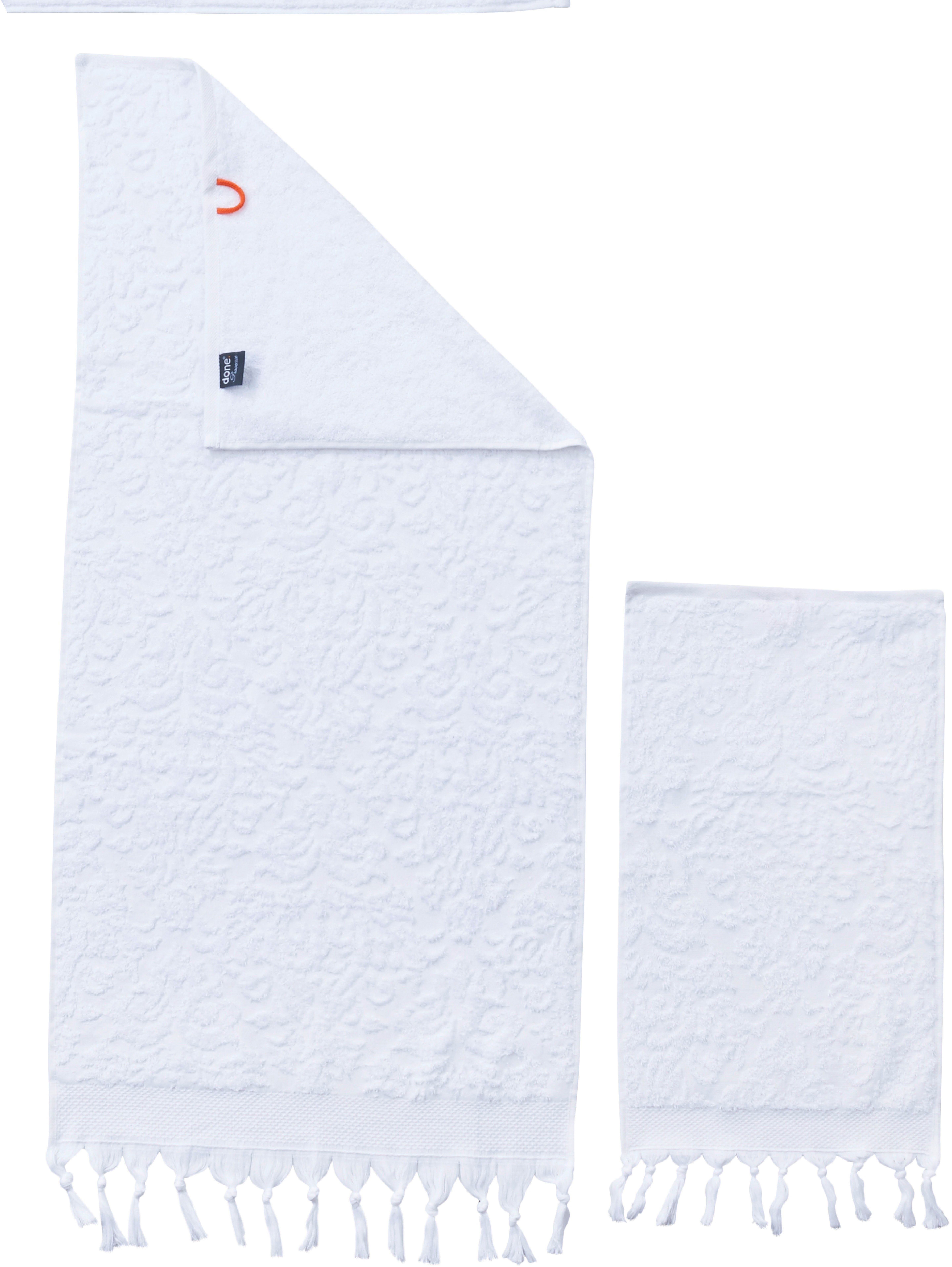 done.® Handdoekenset Provence ornamenten 2 gastendoeken (30x50 cm), 2 handdoeken (50x100 cm) (set, 4 stuks)