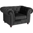 max winzer chesterfield-fauteuil old engeland met elegante knoopstiksels zwart