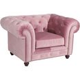 max winzer chesterfield-fauteuil old engeland met elegante knoopstiksels roze