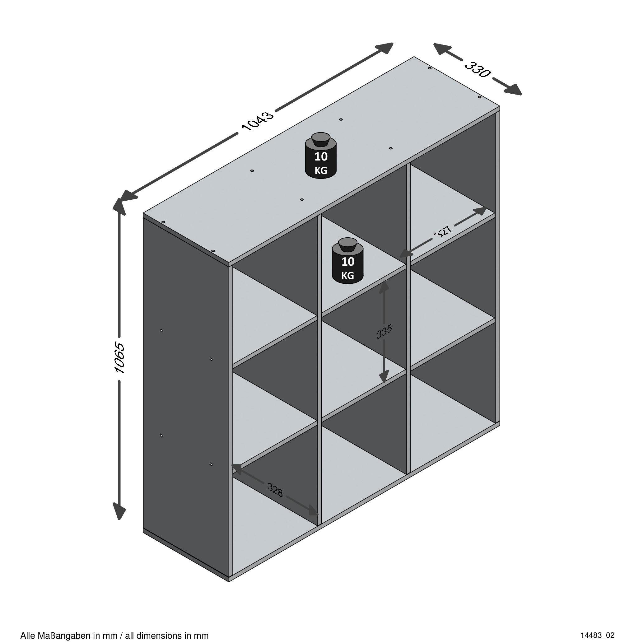 FMD Room divider Mega 5 met 9 vakken