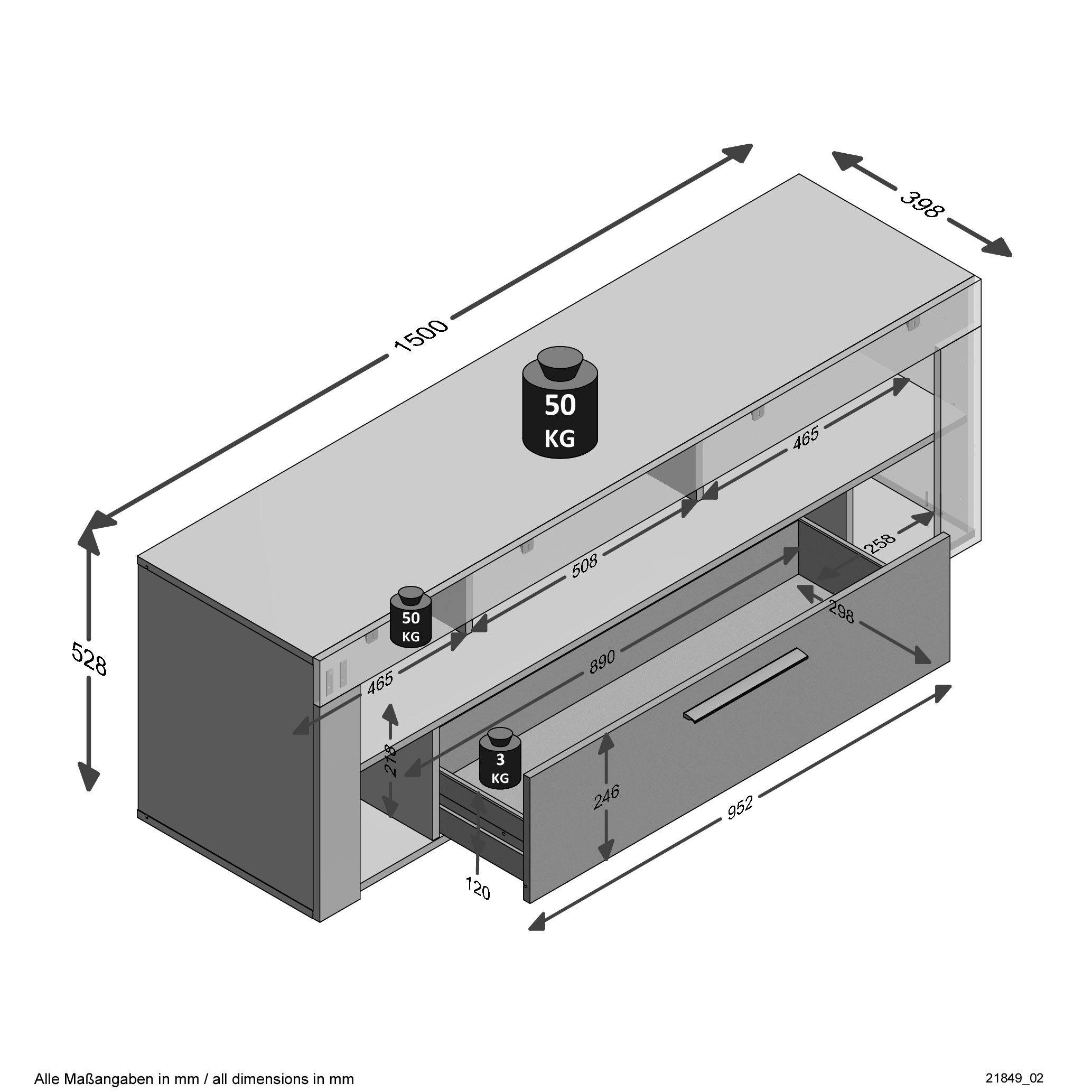FMD Tv-meubel VIBIO 1 Breedte 150 cm