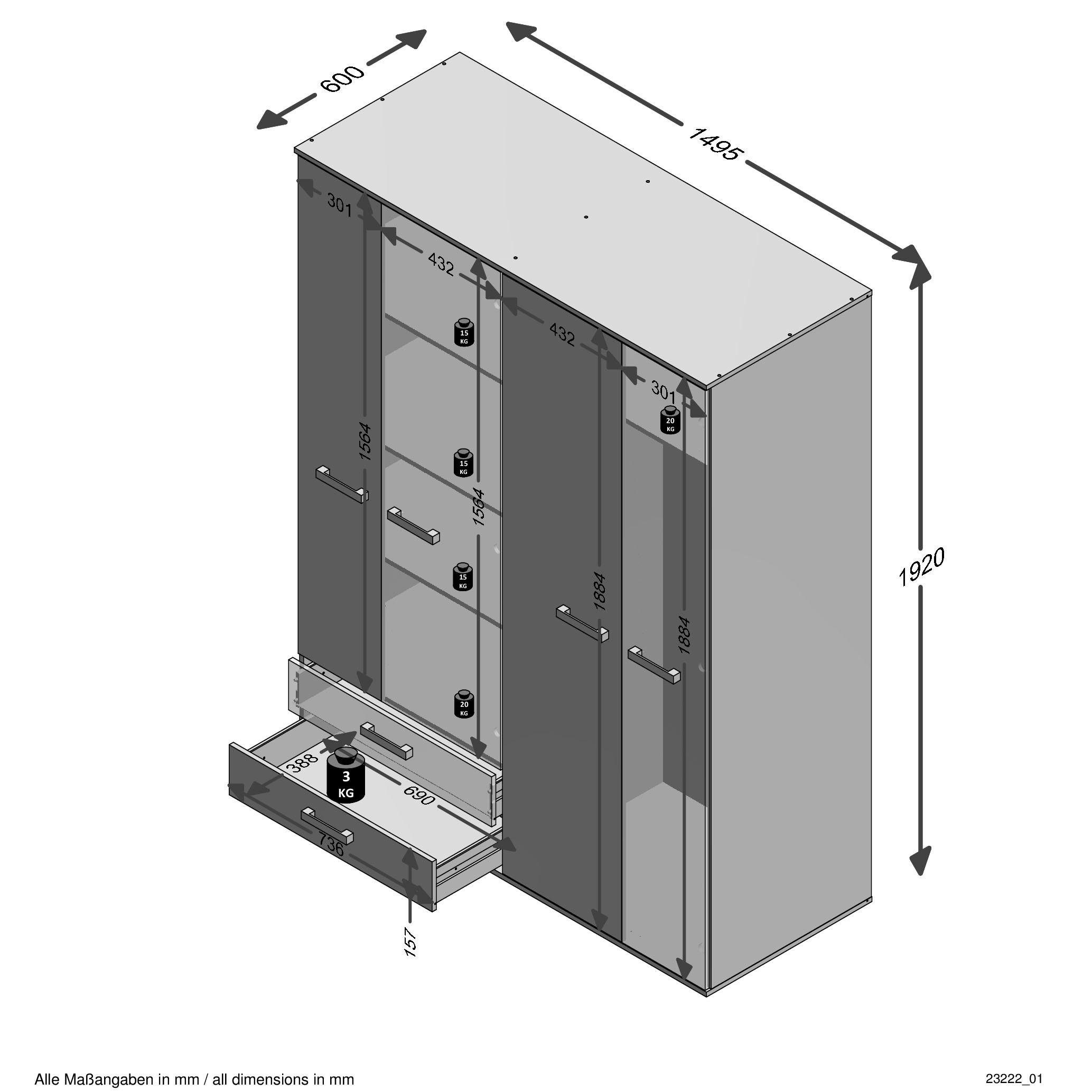 FMD Multifunctionele kast Nona 9