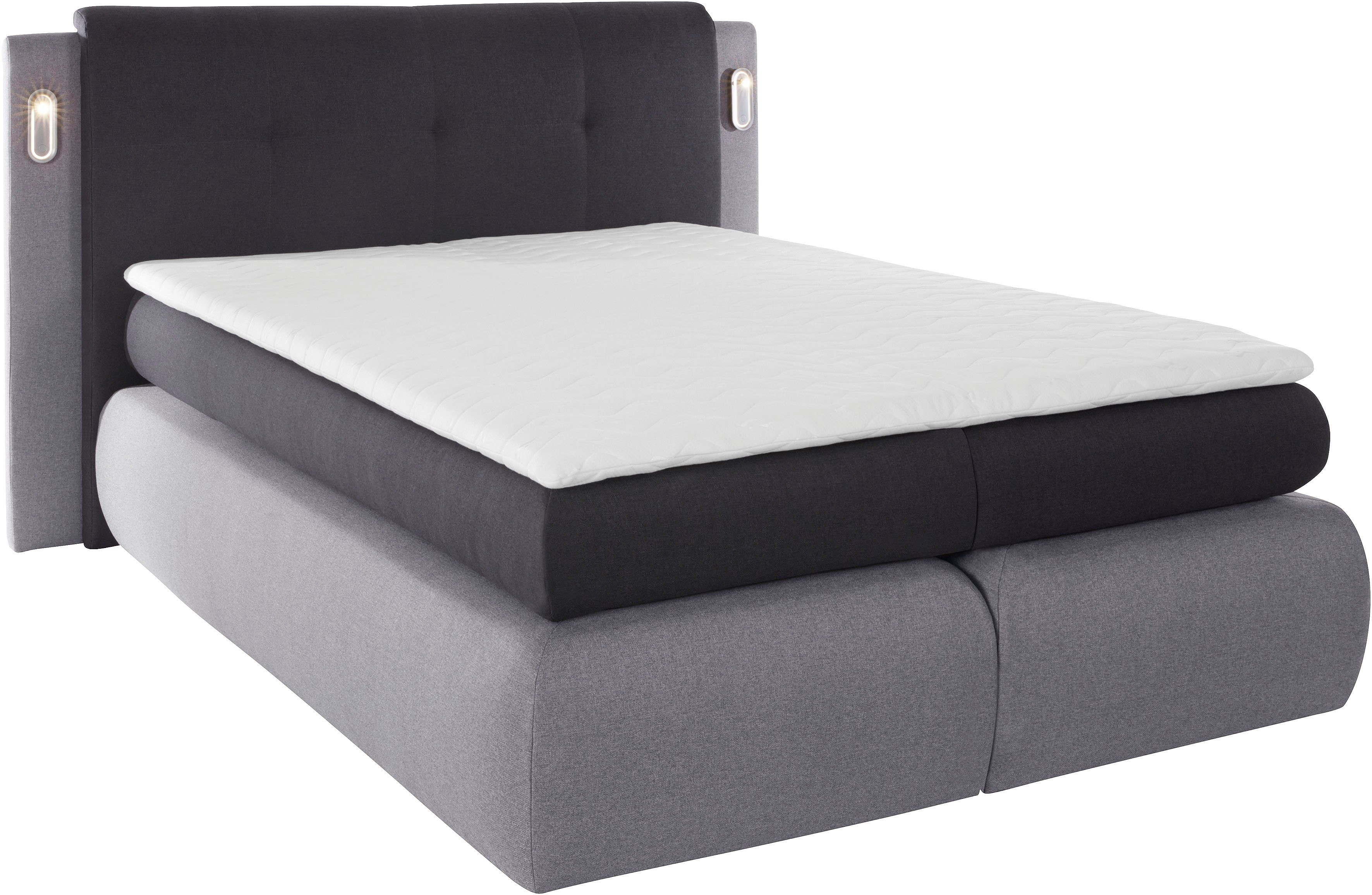 COLLECTION AB Boxspring Borna inclusief bedkist, ledverlichting en topmatras