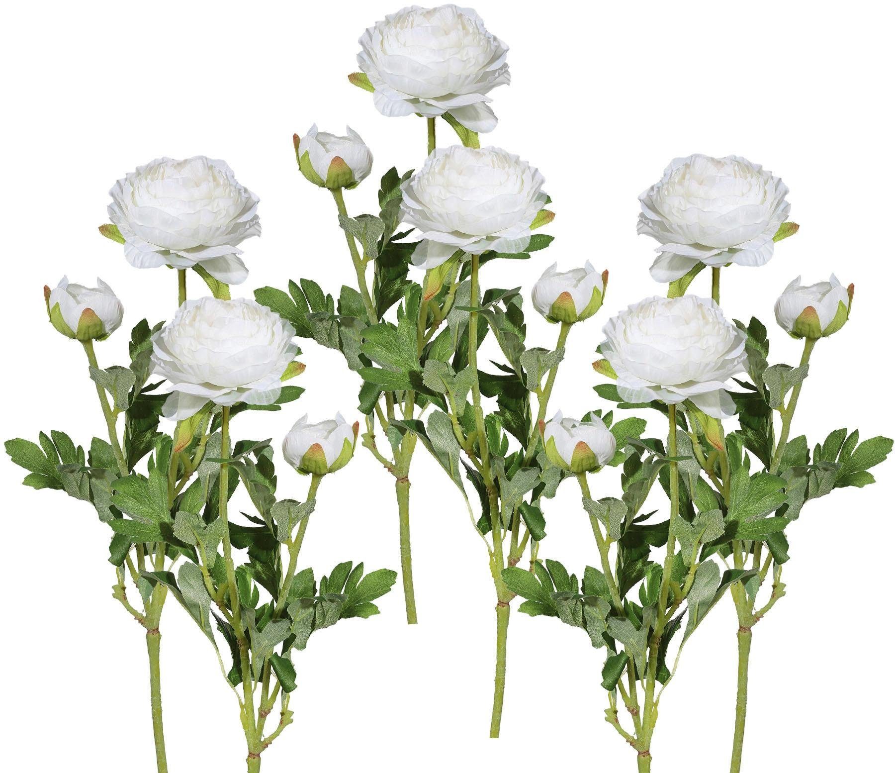 Creativ green Kunstbloem set van 6 (6 stuks) kunstbloemen wit
