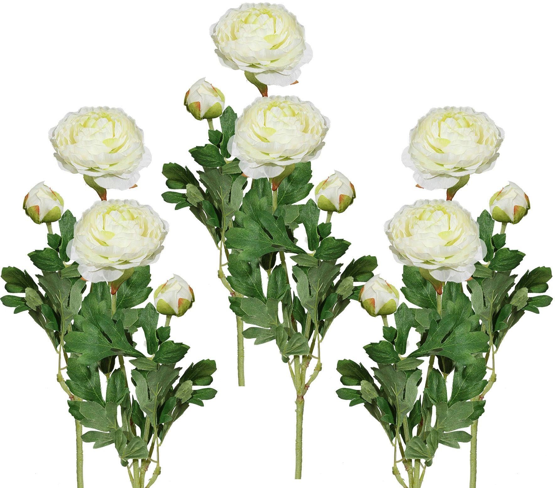 Creativ green Kunstbloem set van 6 (6 stuks) kunstbloemen wit