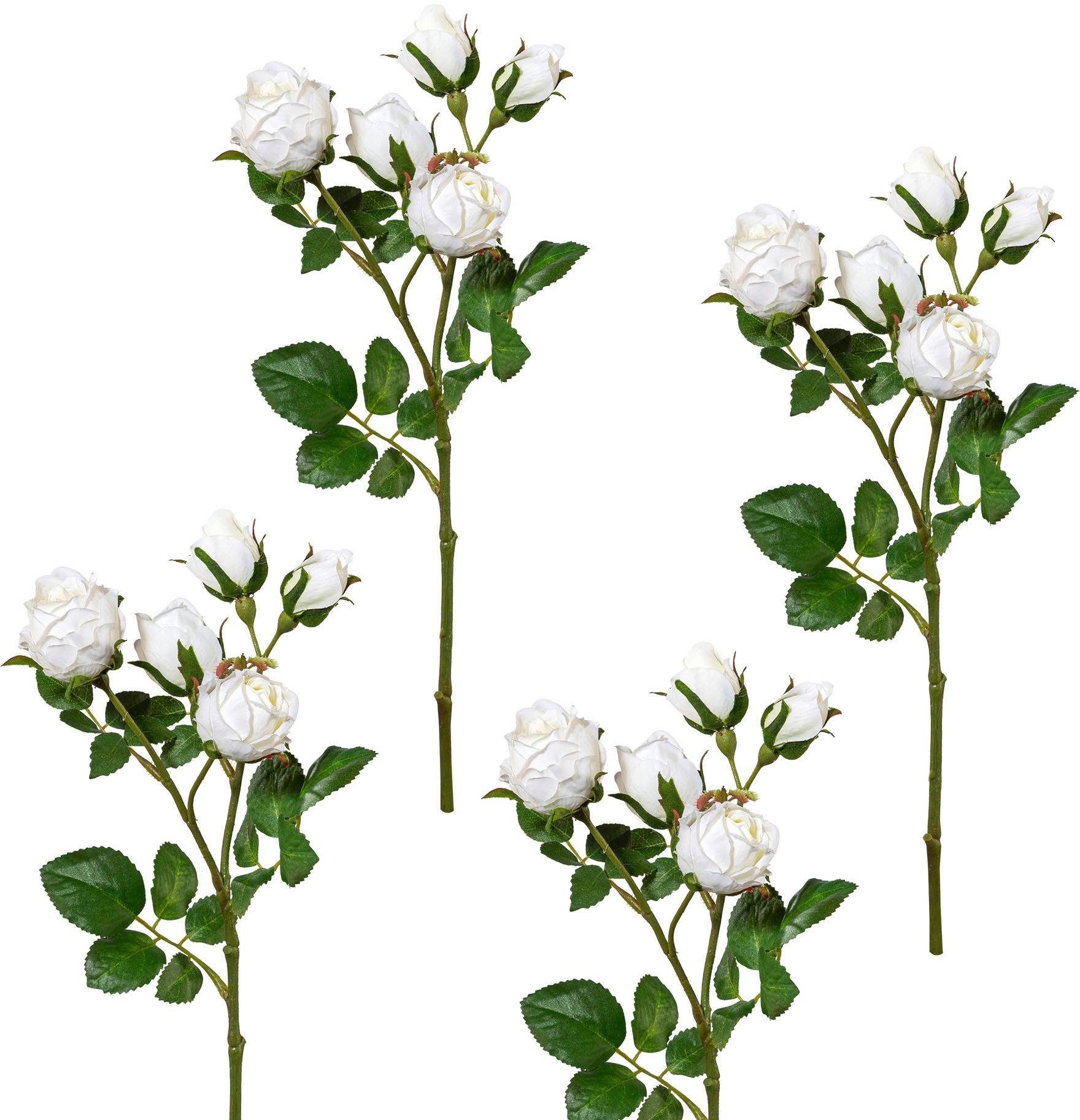 Creativ green Kunstbloem set van 4 (4 stuks) kunstbloemen wit
