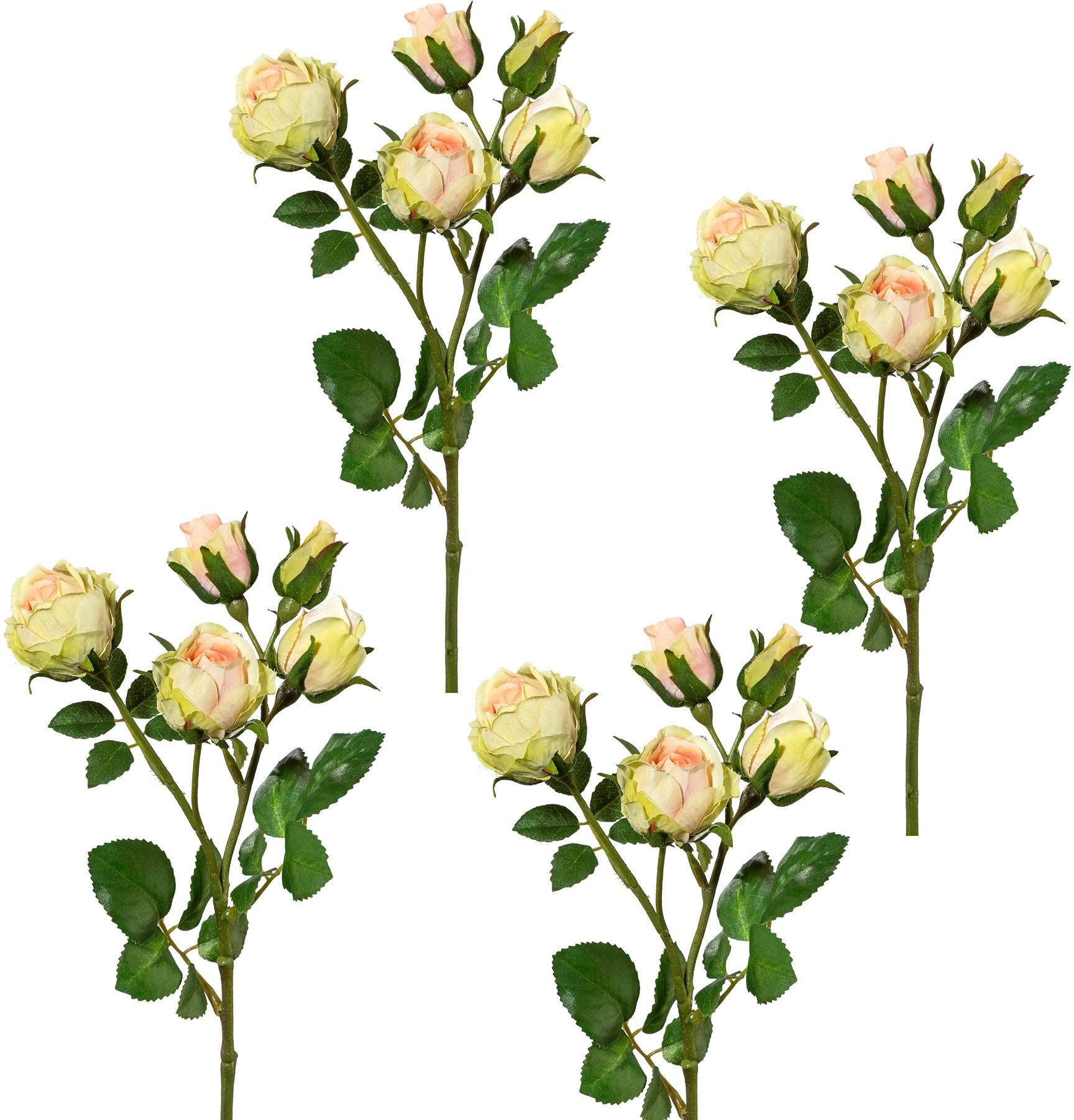 Creativ green Kunstbloem set van 4 (4 stuks) kunstbloemen oranje