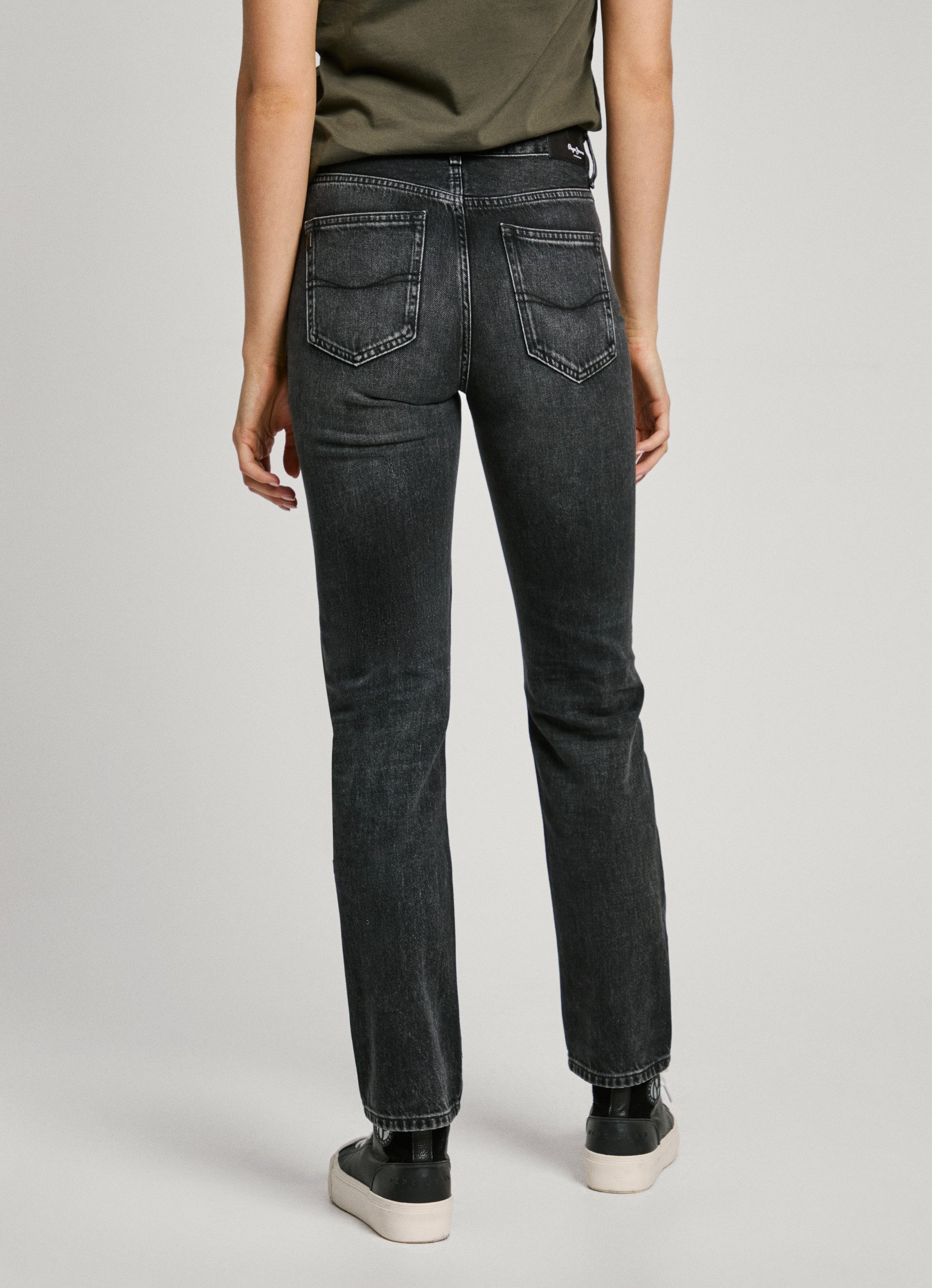 Pepe Jeans Straight jeans Met normale taille van robuust katoen-denim