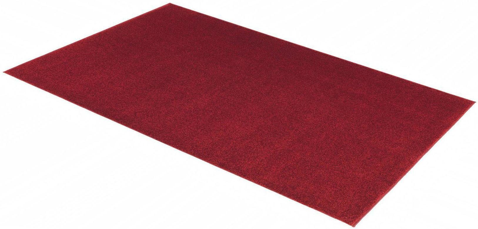 ASTRA Vloerkleed Samoa uni Korte pool, woonkamer moderne vloerkleden maat 67x130 cm rood
