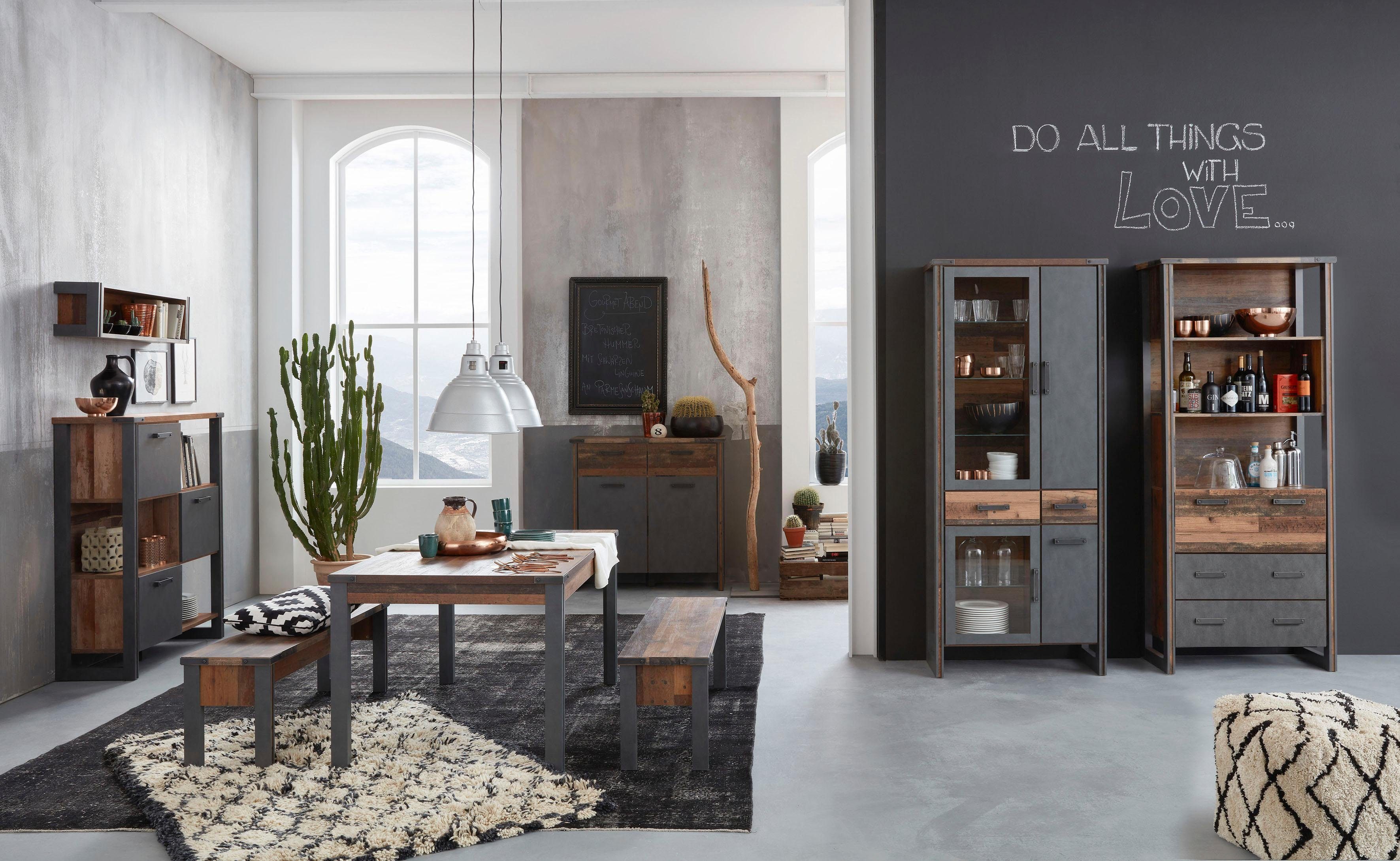 Home affaire Eettafel BRISTOL Eetkamertafel in industriële stijl - afmetingen (B/D/H) 160/90/77 cm