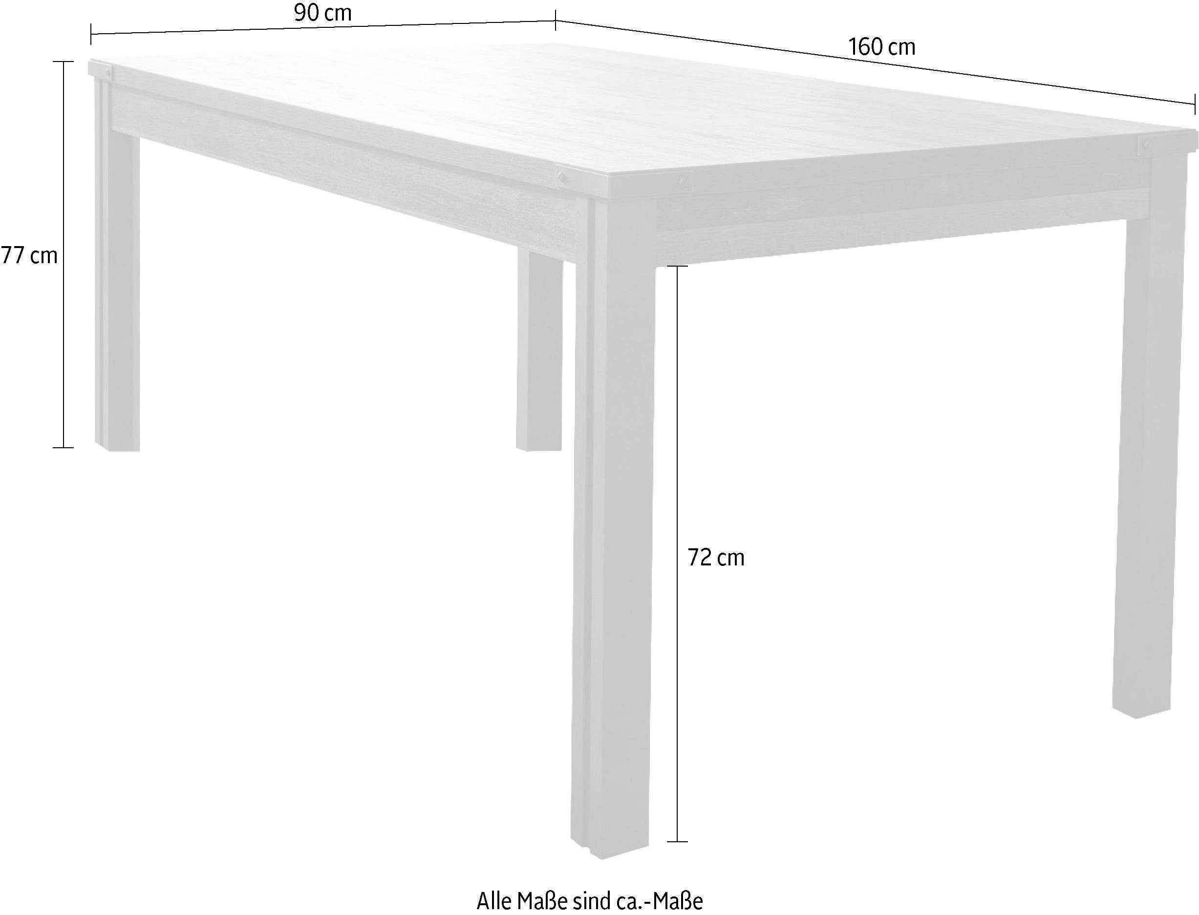 Home affaire Eettafel BRISTOL Eetkamertafel in industriële stijl - afmetingen (B/D/H) 160/90/77 cm