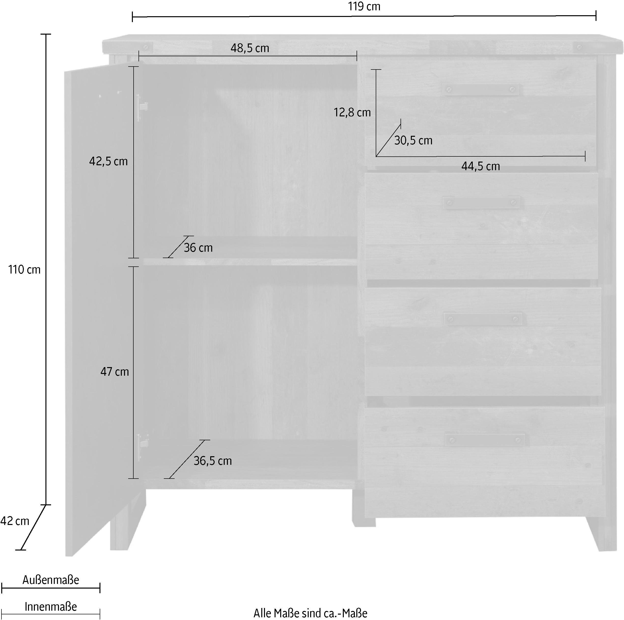 Home affaire Kast BRISTOL Breedte 119 cm
