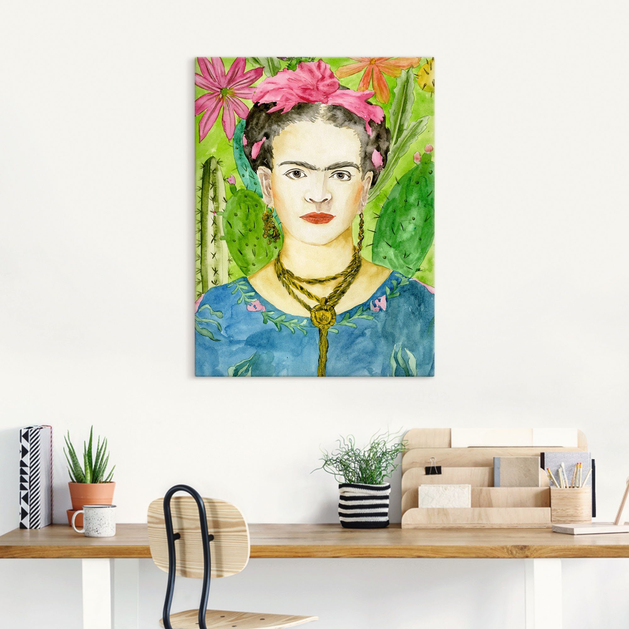 Artland Artprint Frida Kahlo II als artprint van aluminium, artprint voor buiten, artprint op linnen, poster, muursticker