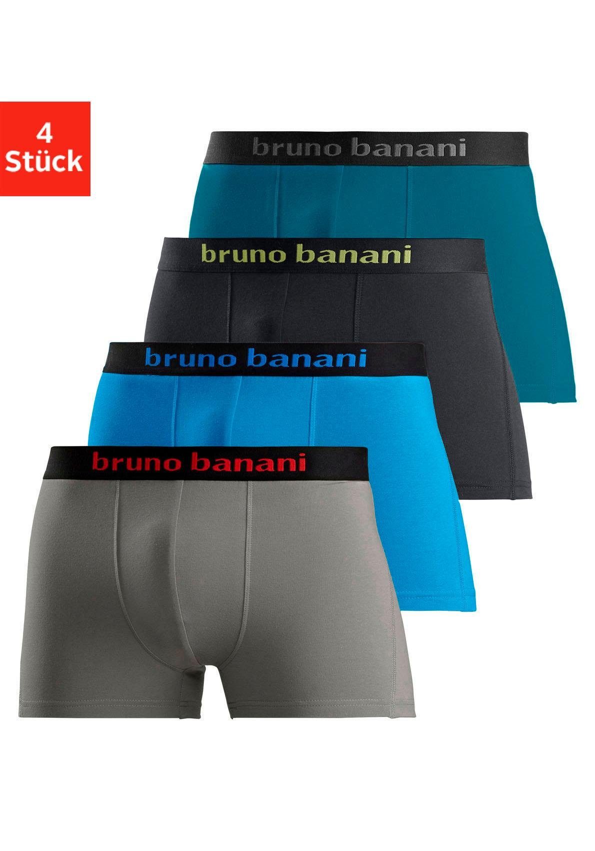 Bruno Banani Boxershort voor heren met gekleurd merkopschrift bij de boord (set, 4 stuks) heren boxershorts maat XXL multicolor