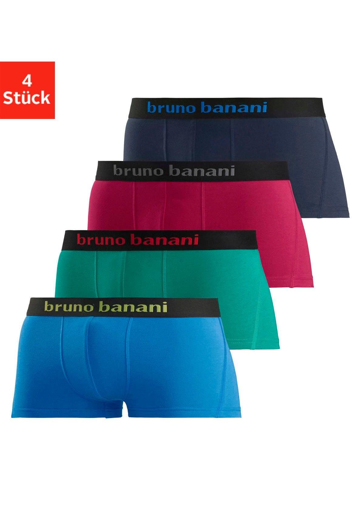 Bruno Banani Hipster strak zittende boxershorts met logo webband van katoenmix (set, 4 stuks)