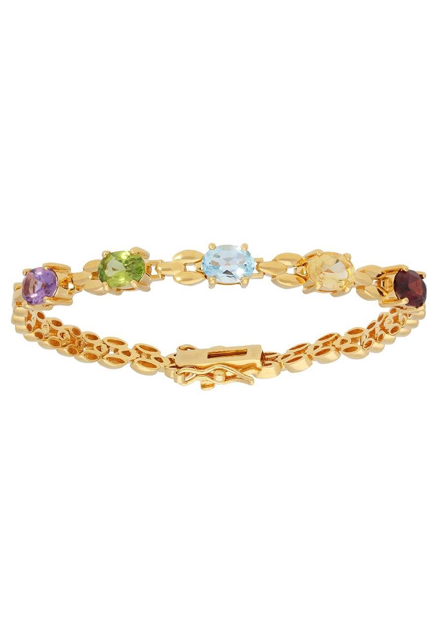 Firetti Armband Sieraad cadeau zilver 925 armband armketting edelsteen met amethist, blauwe topaas, citrien, granaat, peridoot dames armbanden