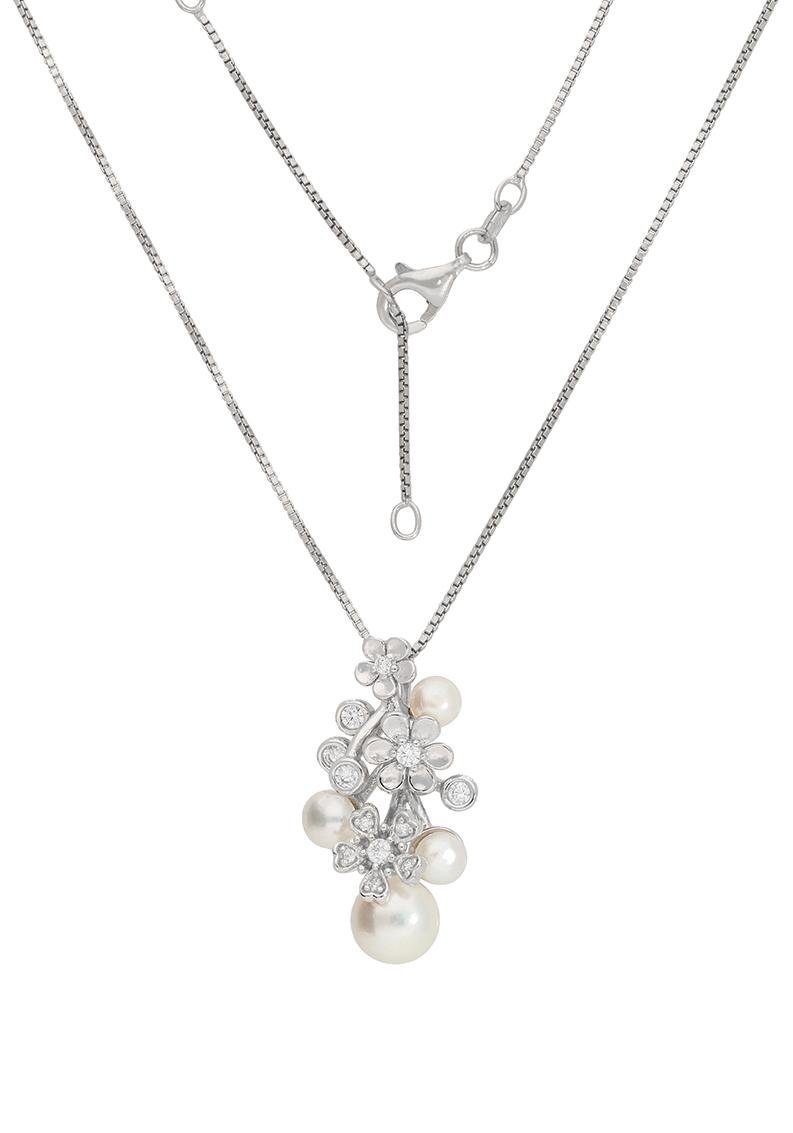 Firetti Ketting met hanger Sieraad Geschenk, gerhodineerd, Bloemen, Venetiaanse kettingschakeling