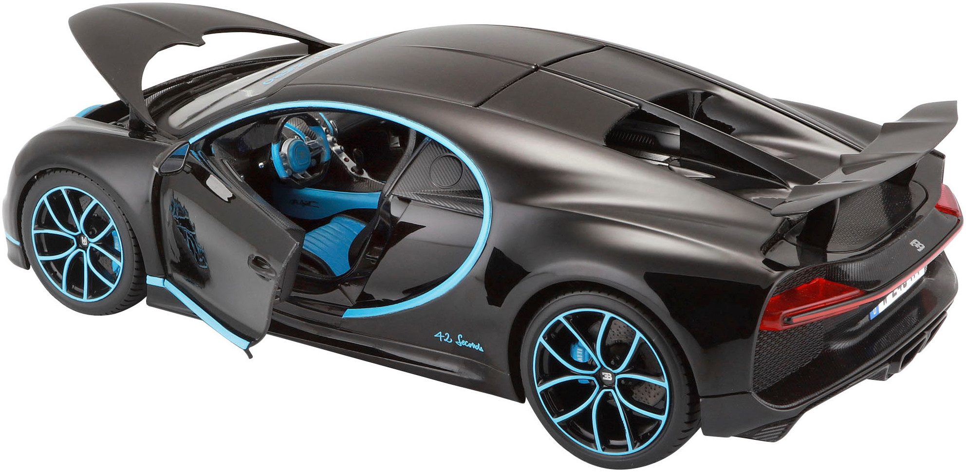 Bburago Auto op schaal Bugatti Chiron - World Record 0-400-0 km in 42 Sec.
