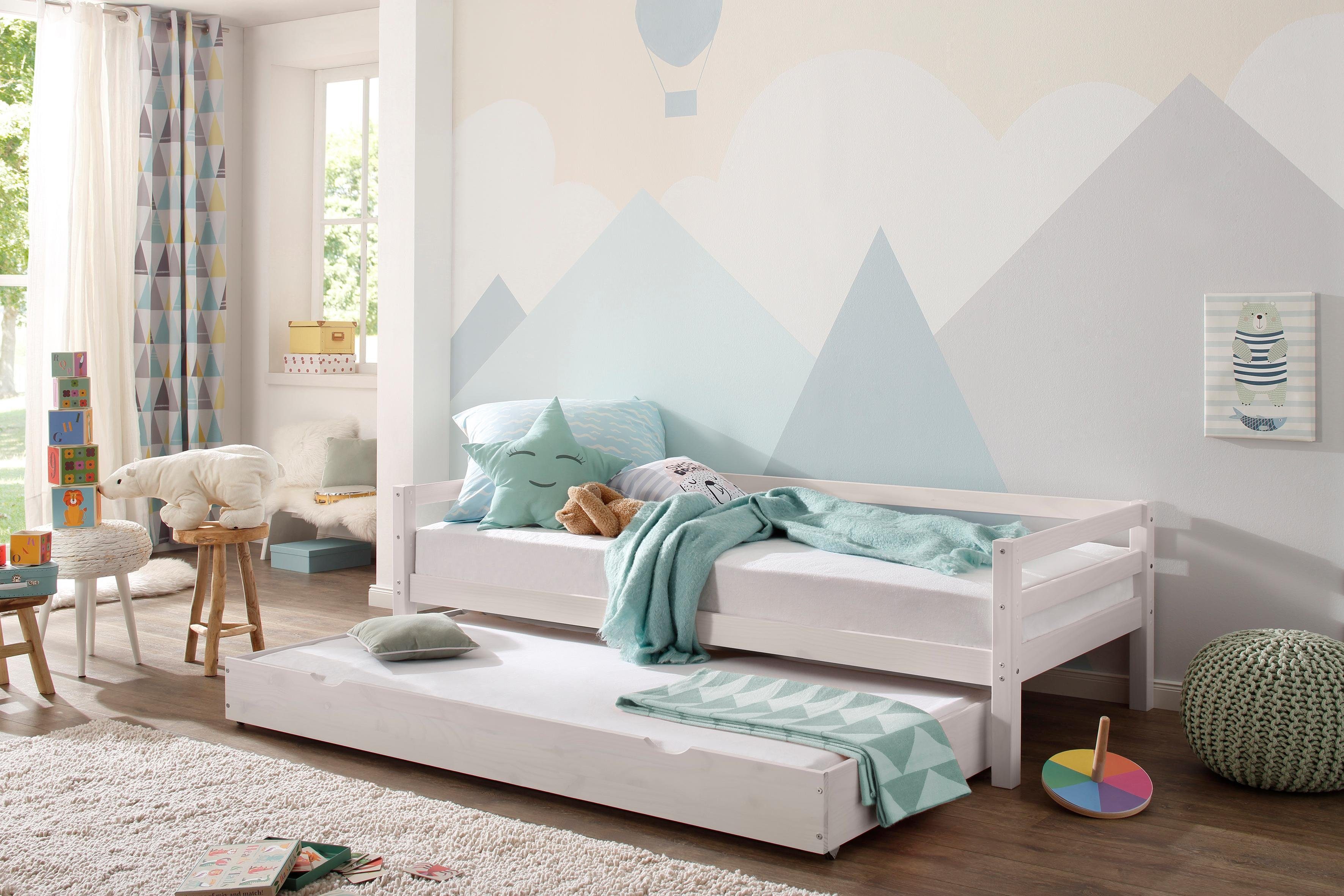 Lüttenhütt Slaapbank Alpi met lade van grenenhout, totale breedte 103 cm, kinderbed (1 stuk)