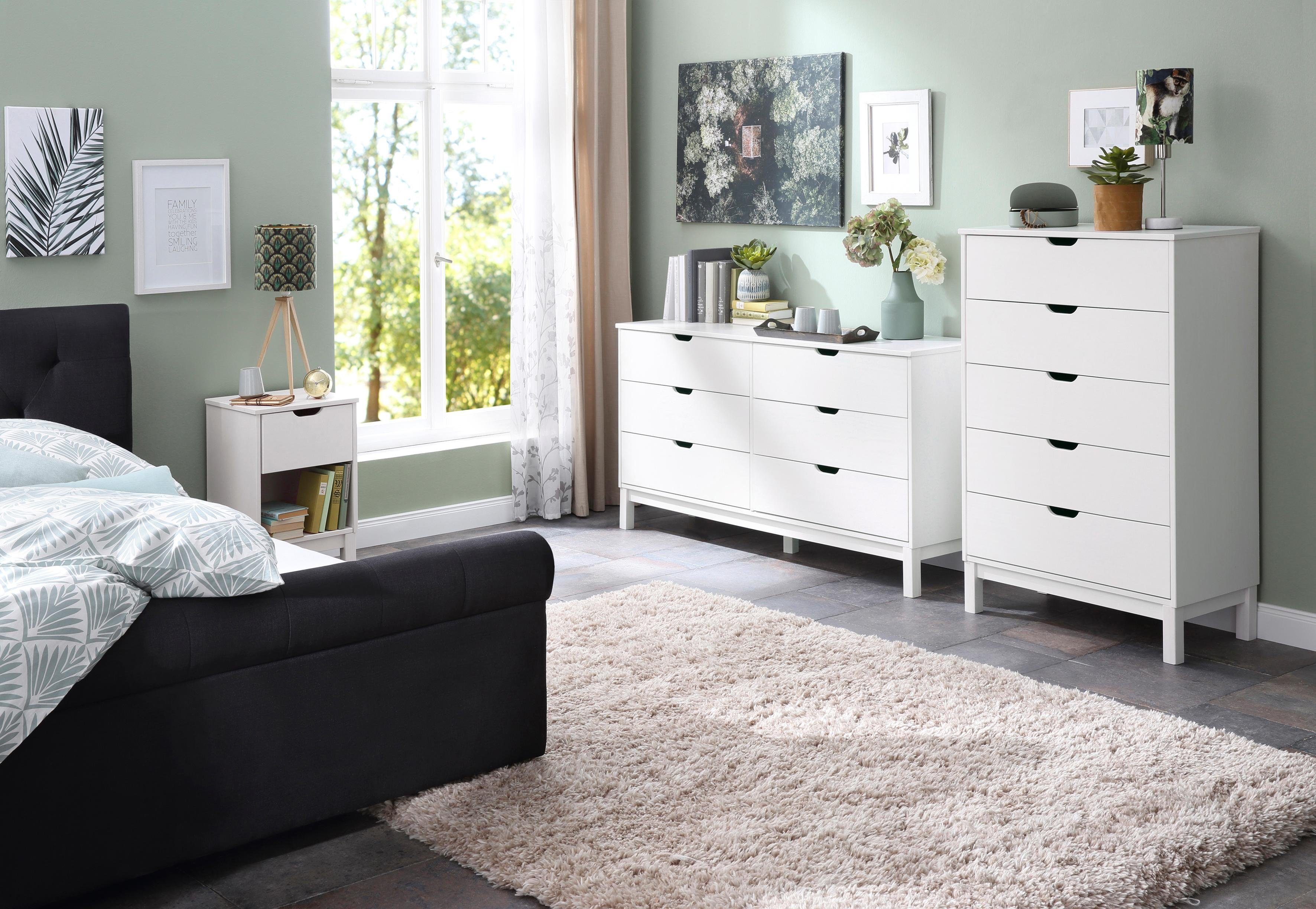 Home affaire Nachtkastje Post massief grenenhout, opbergmogelijkheid door lade, breedte 38 cm