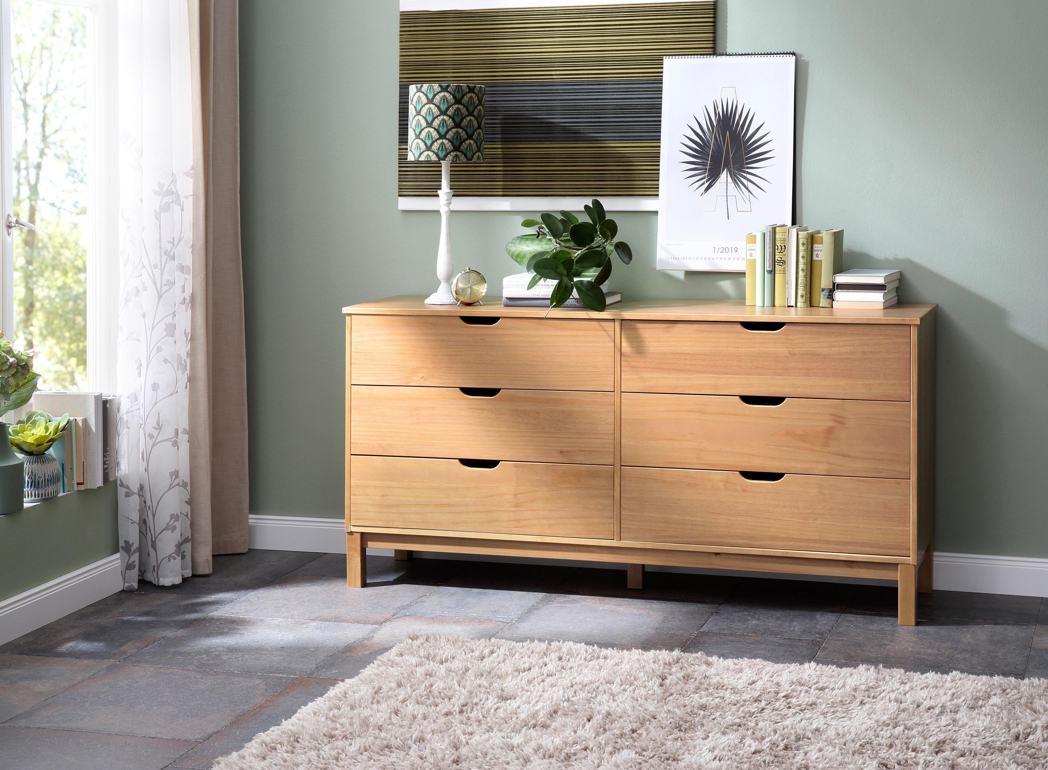 Home affaire Kast Post massief grenenhout, met vele opbergmogelijkheden, breedte 150 cm