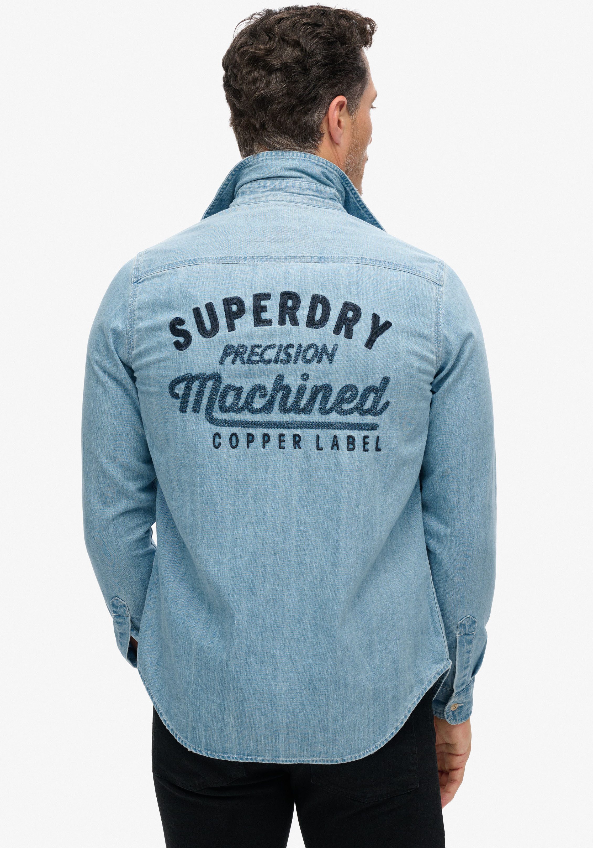 Superdry Overhemd met lange mouwen EMBROIDERED WORKWEAR SHIRT