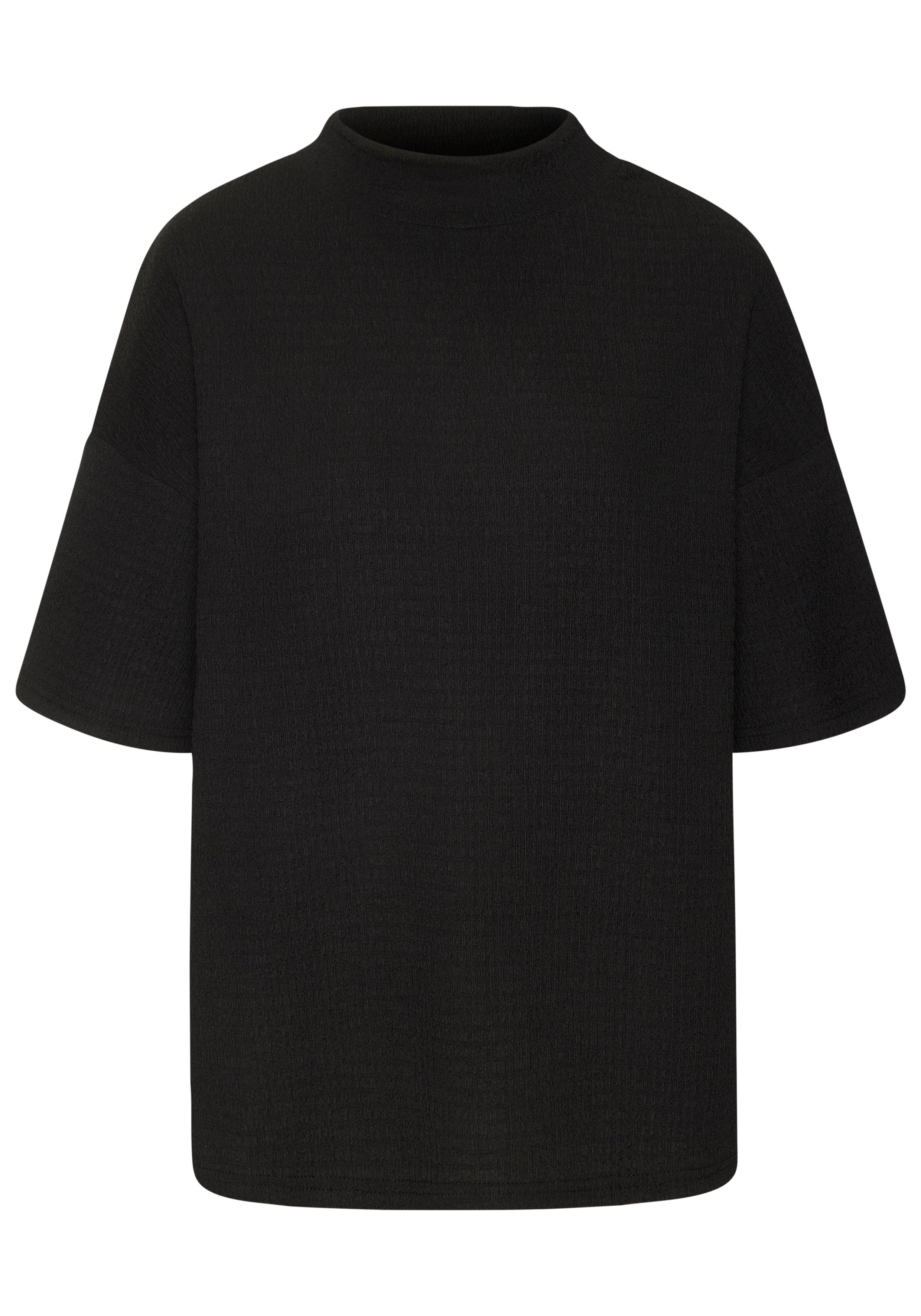 Lascana Shirt met korte mouwen Met opstaande kraag van kreukvrije crêpe-kwaliteit