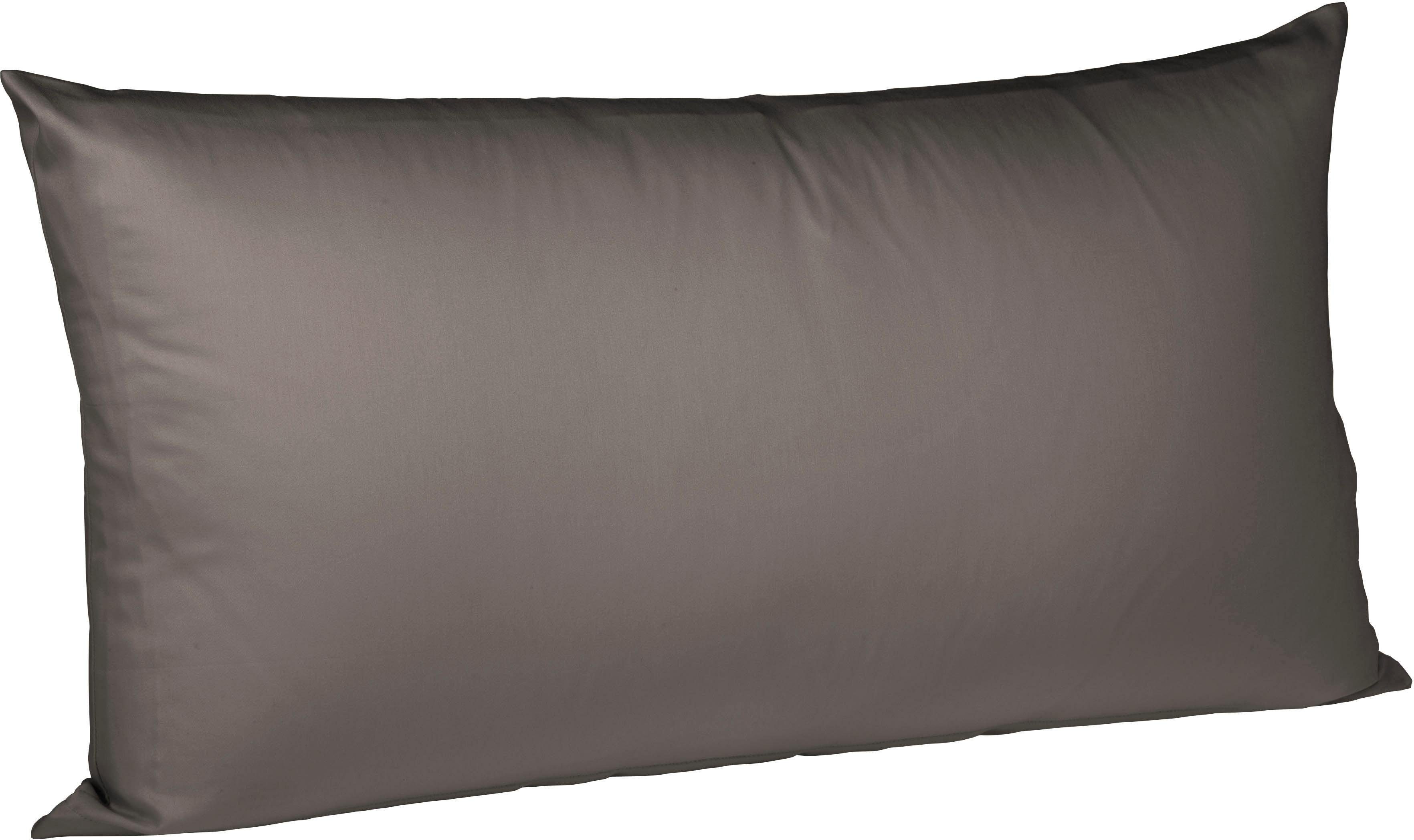 fleuresse Kussenovertrek Colours Mako Satin, 100% katoen, met rits (2 stuks) kussenovertrekken maat 40 cm x 80 cm bruin
