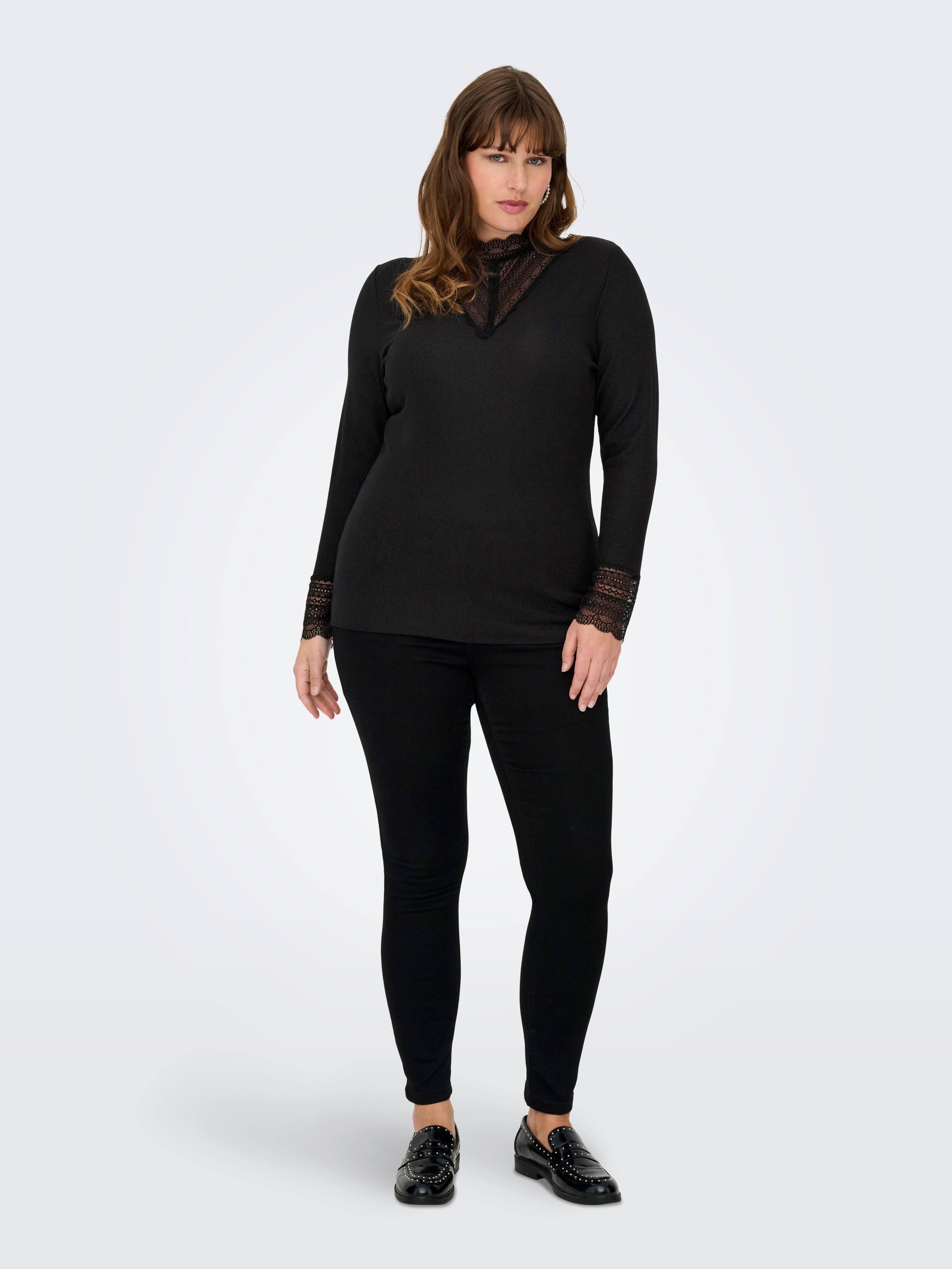 ONLY CARMAKOMA Shirt met lange mouwen CARTILDE GLITTER L/S HIGHNECK TOP NOOS