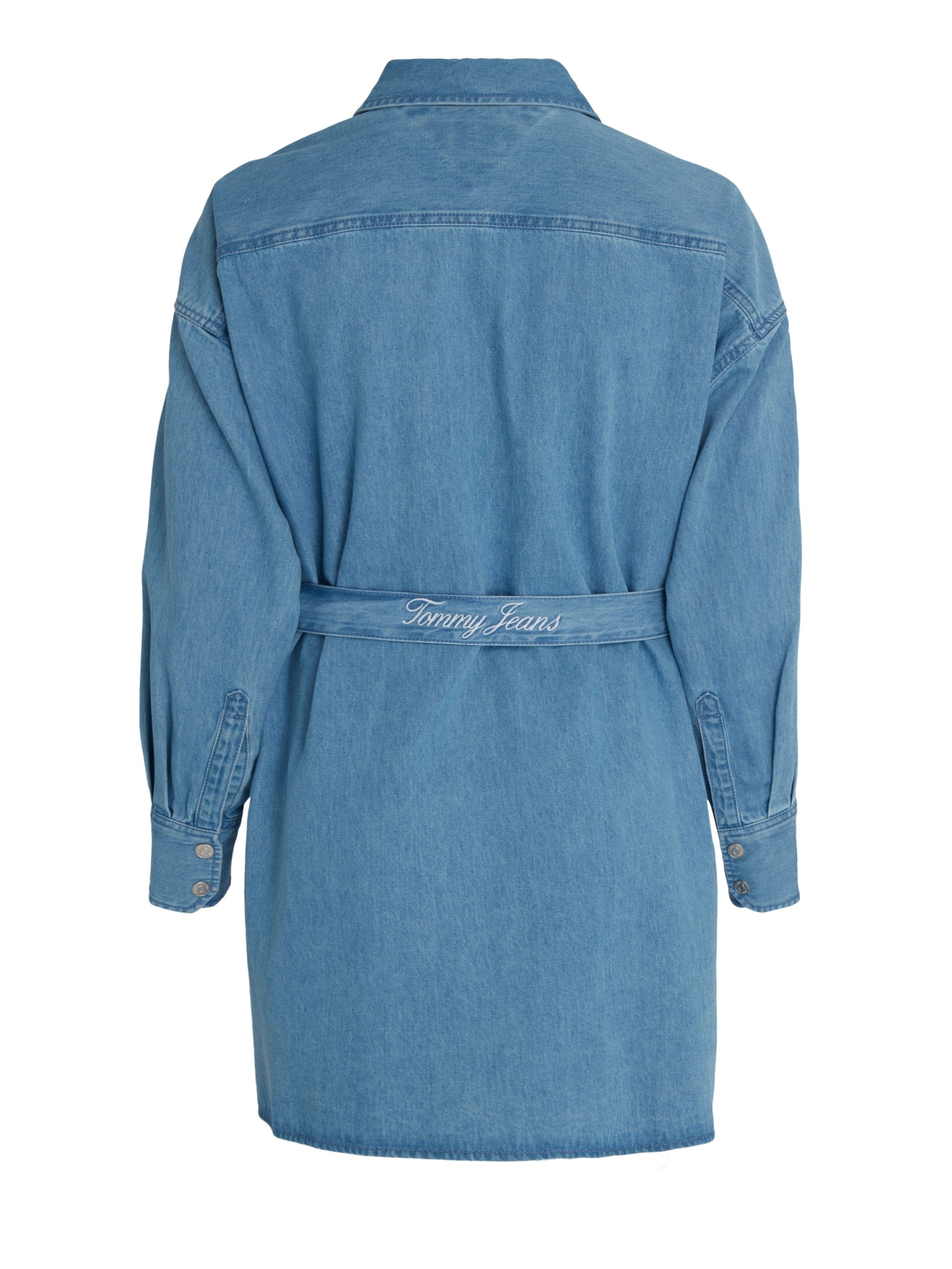 Tommy Jeans Curve Shirtjurk TJW BELTED DENIM SHIRT DRESS EXT