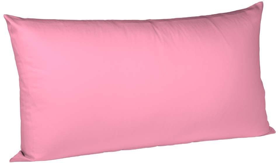 fleuresse Kussenovertrek Colours Mako Satin, 100% katoen, met rits (2 stuks) kussenovertrekken maat 40 cm x 80 cm roze