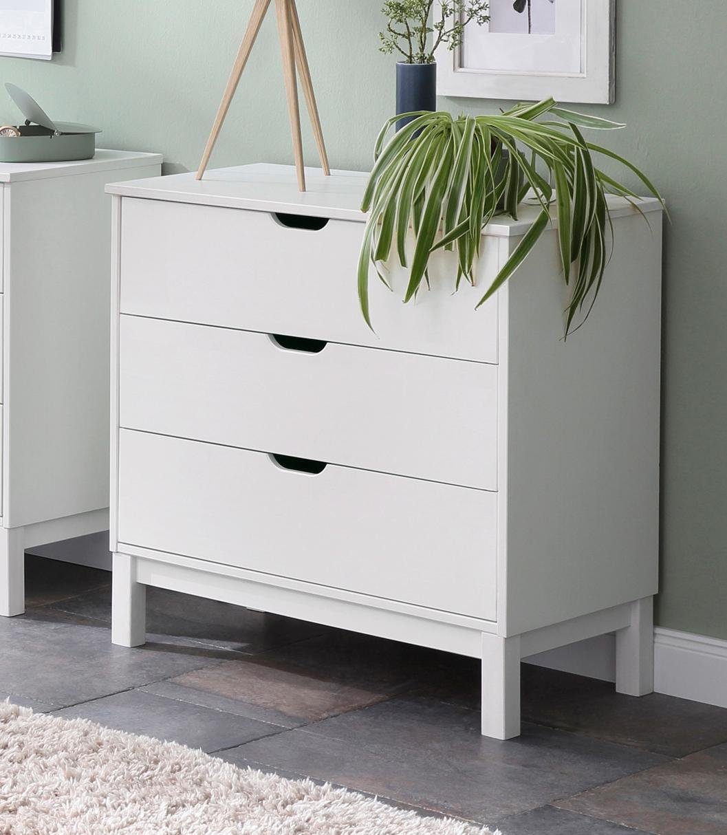 Home affaire Kast Post van massief grenenhout, met opbergmogelijkheden, breedte 76 cm dressoirs maat 76x39x75 cm wit