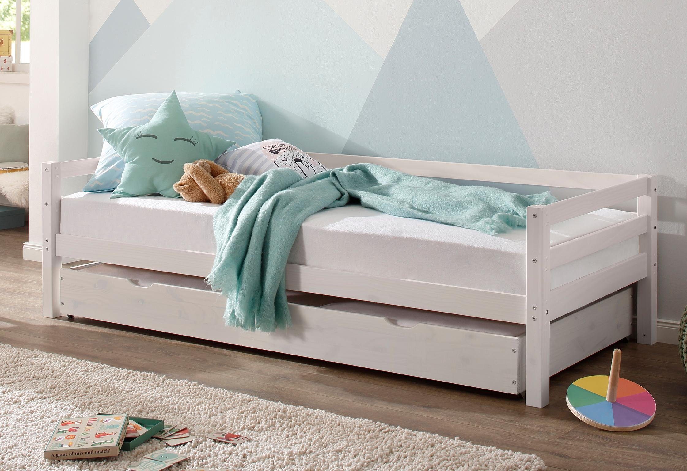Lüttenhütt Slaapbank Alpi met lade van grenenhout, totale breedte 103 cm, kinderbed (1 stuk)