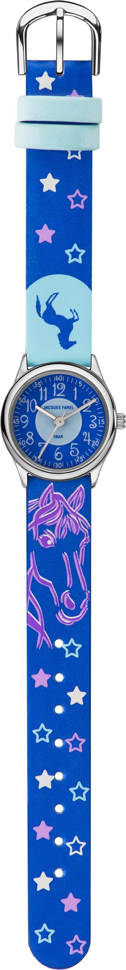 Jacques Farel Kwartshorloge Paardenhorloge, HCC 338 Horloge, kinderhorloge, meisjeshorloge, paarden, ideaal ook als cadeau