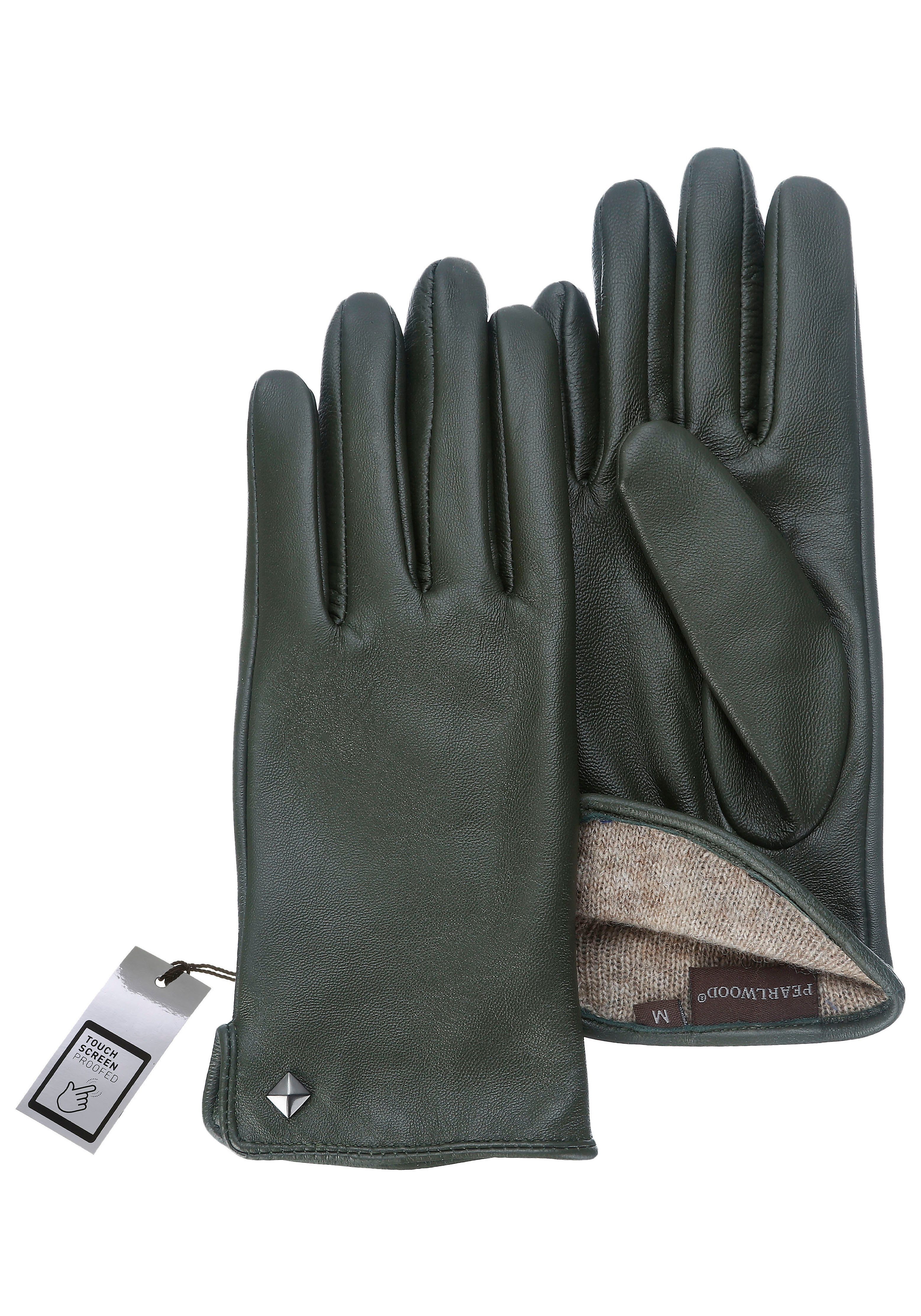 PEARLWOOD Leren handschoenen MEG decoratieve rockstud - elastische band - zijopening