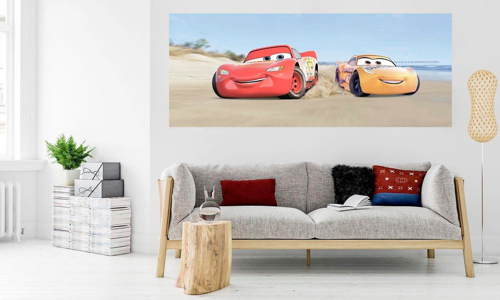 Komar Vliesbehang Digitale print vlies - Cars3 Beach - Afmeting 100 x 250 cm (1 stuk)