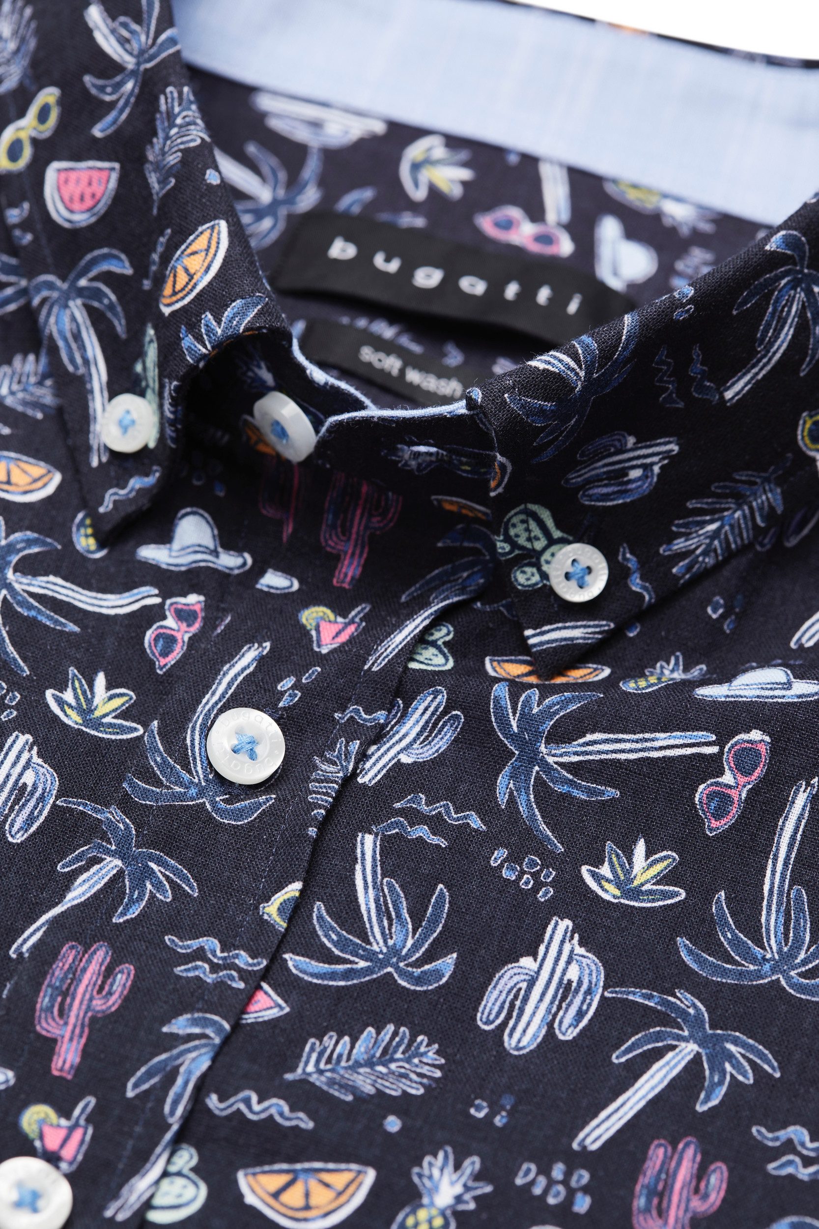 Bugatti Overhemd met korte mouwen met zomerse prints