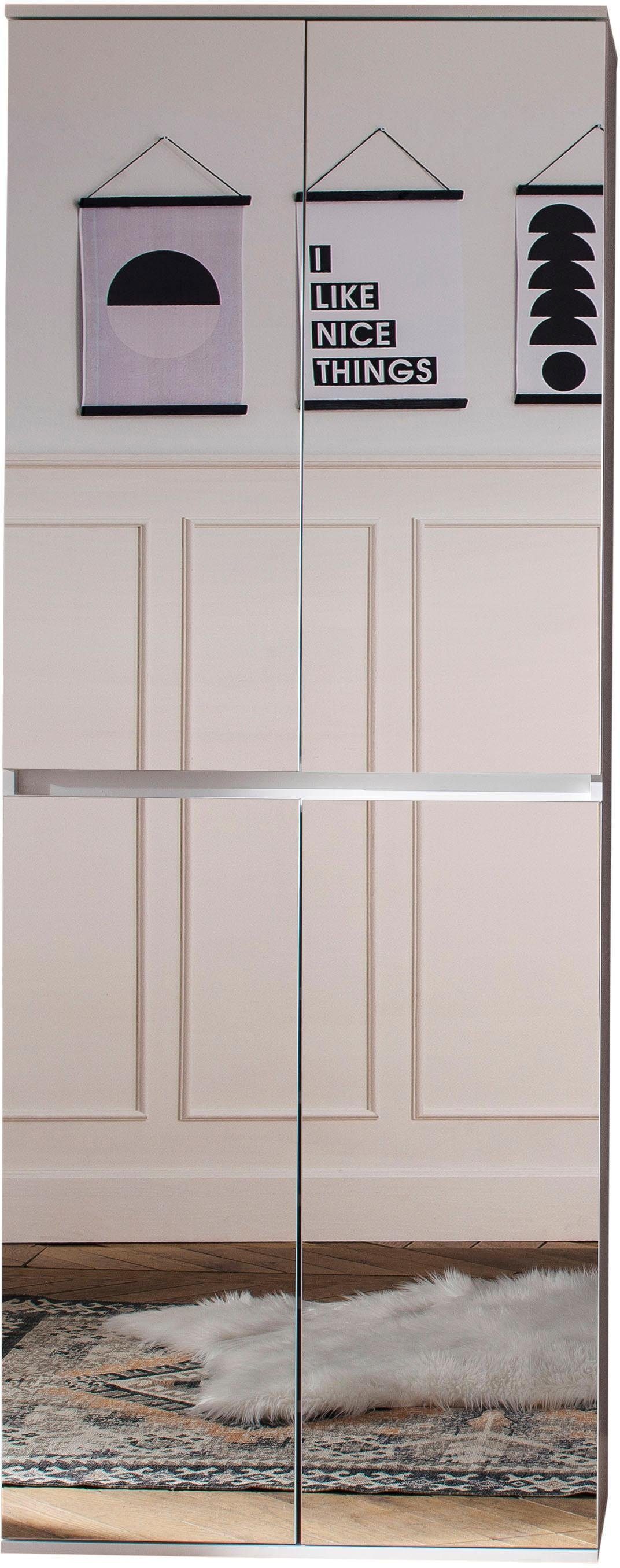 INOSIGN Kledingkast Malcesine met spiegelfront, 1 garderobestang en 7 planken, breedte 74 cm