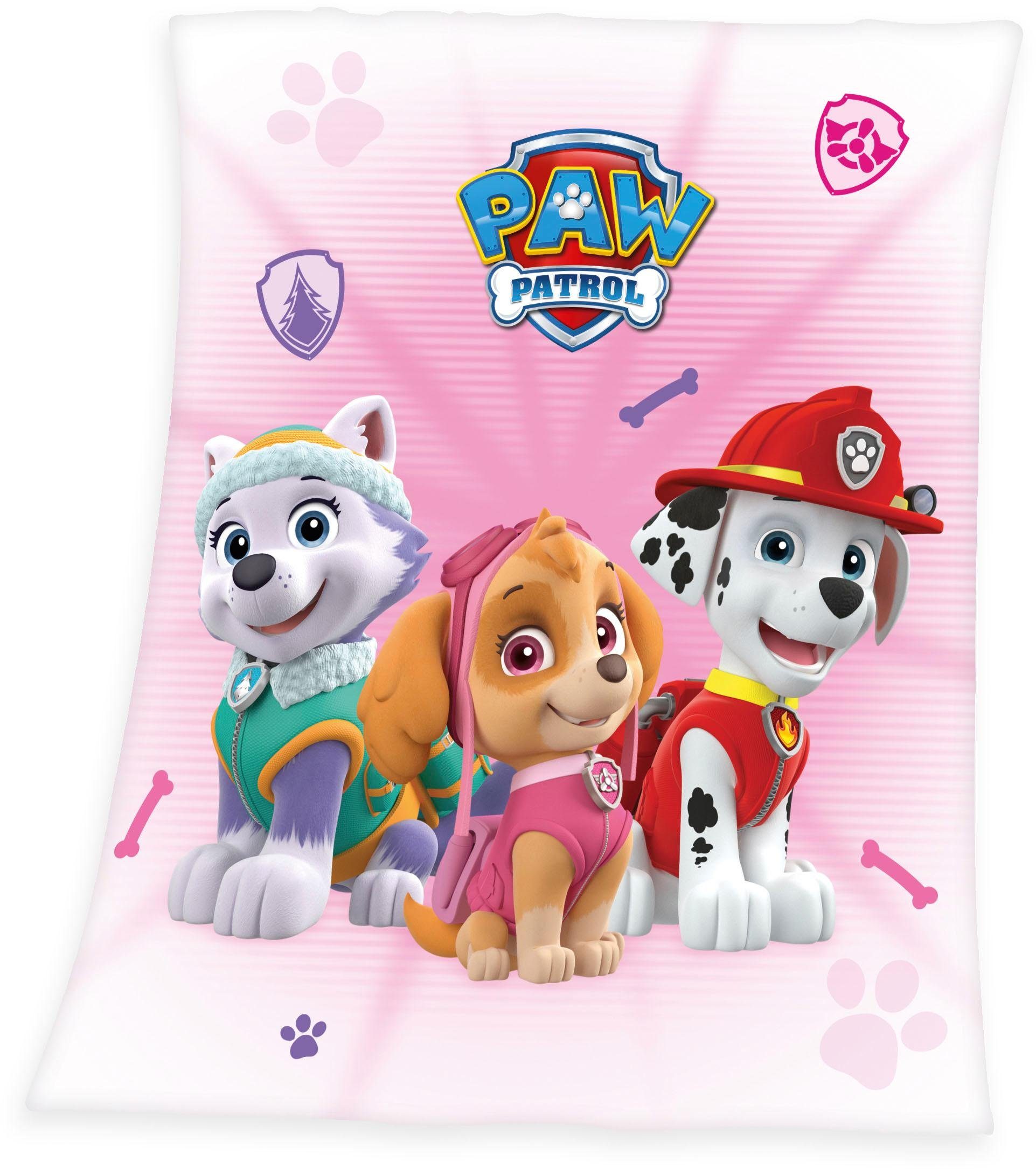 PAW PATROL Kinderdeken met leuke honden, knuffeldeken