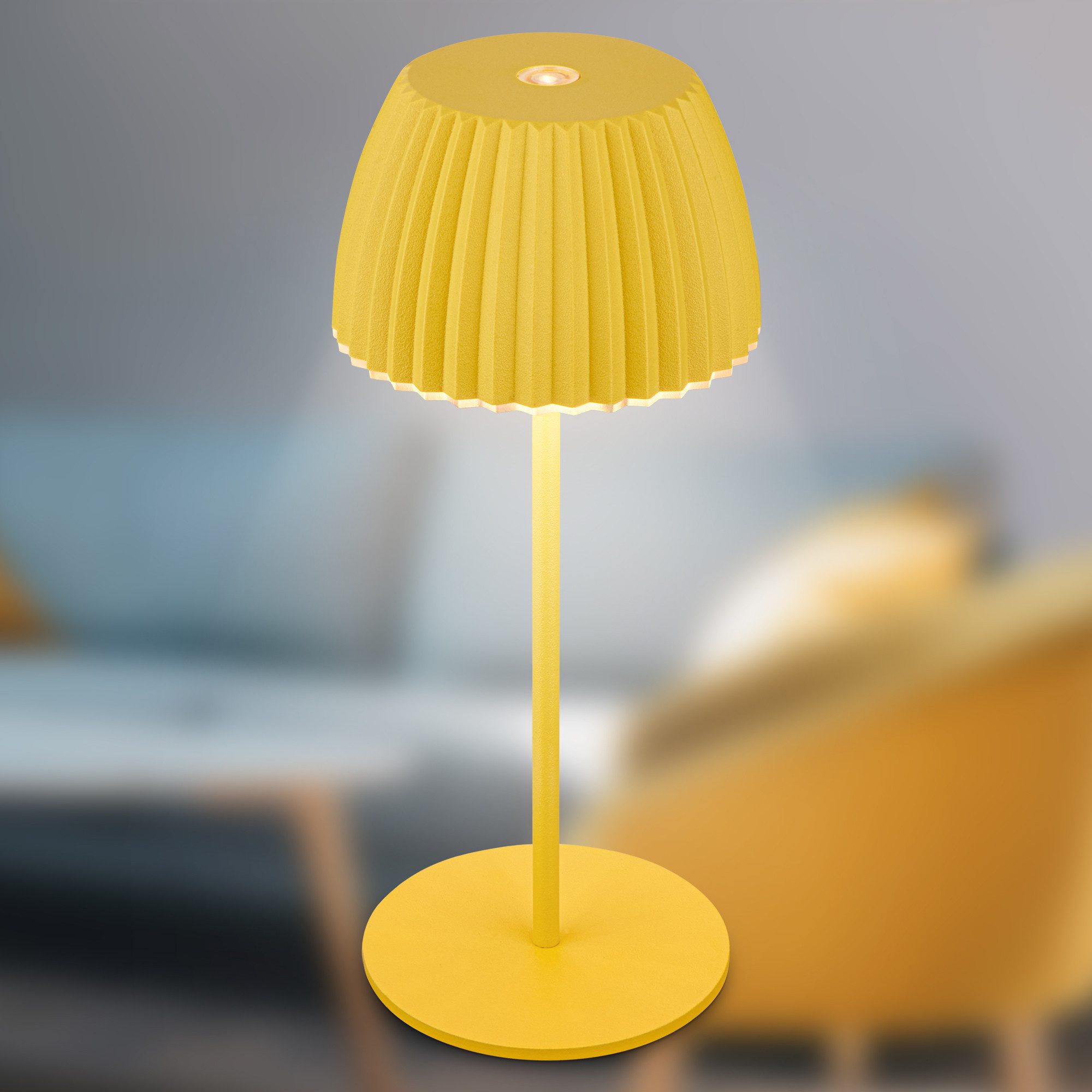 Briloner Leuchten Led-tafellamp Accu LED tafellamp, mini, geel