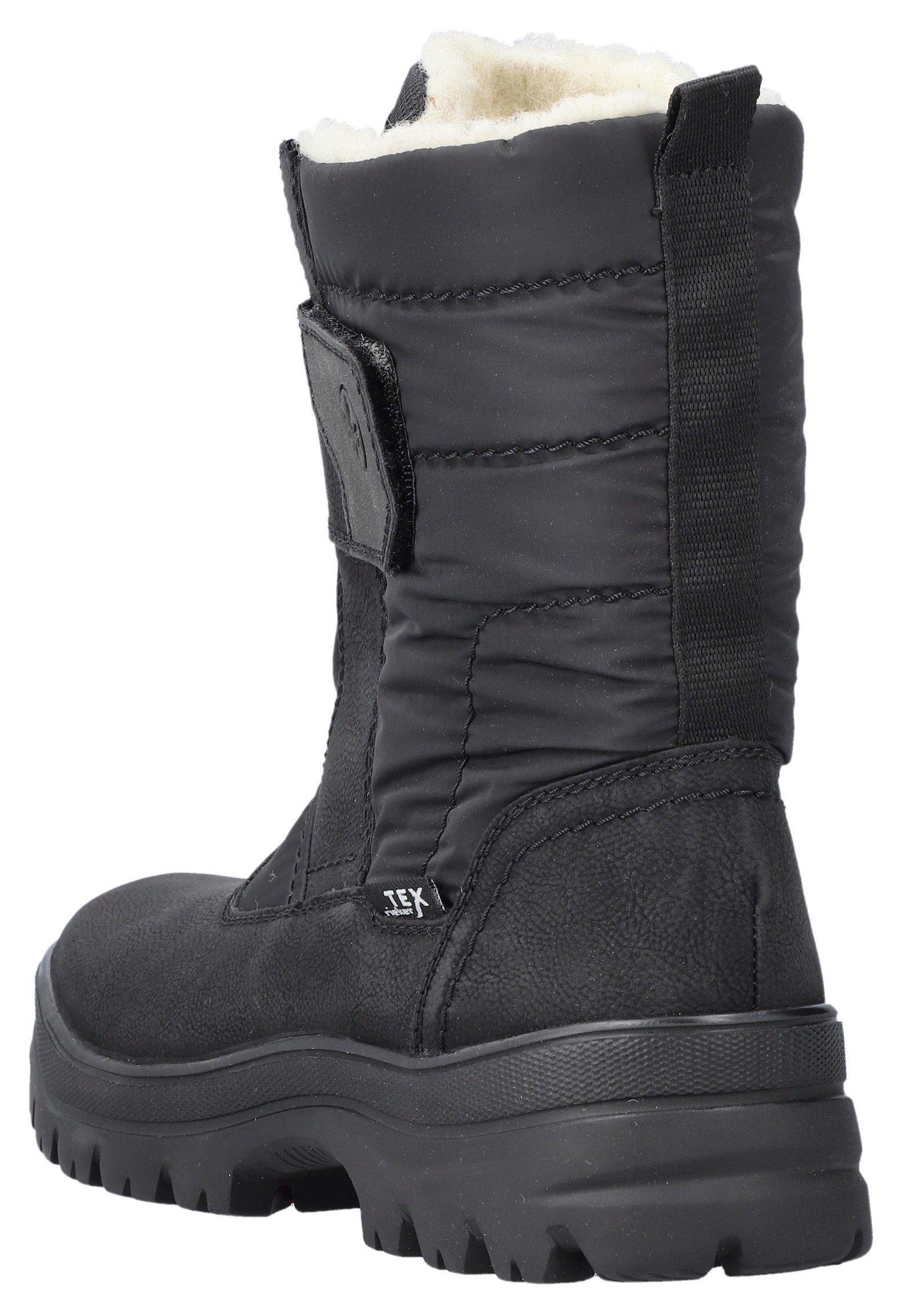 Rieker Winterlaarzen velcro boots with lambswool lining, flip grip sole and tex membrane