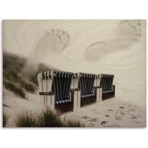 Artland Artprint op hout Strandstoelen